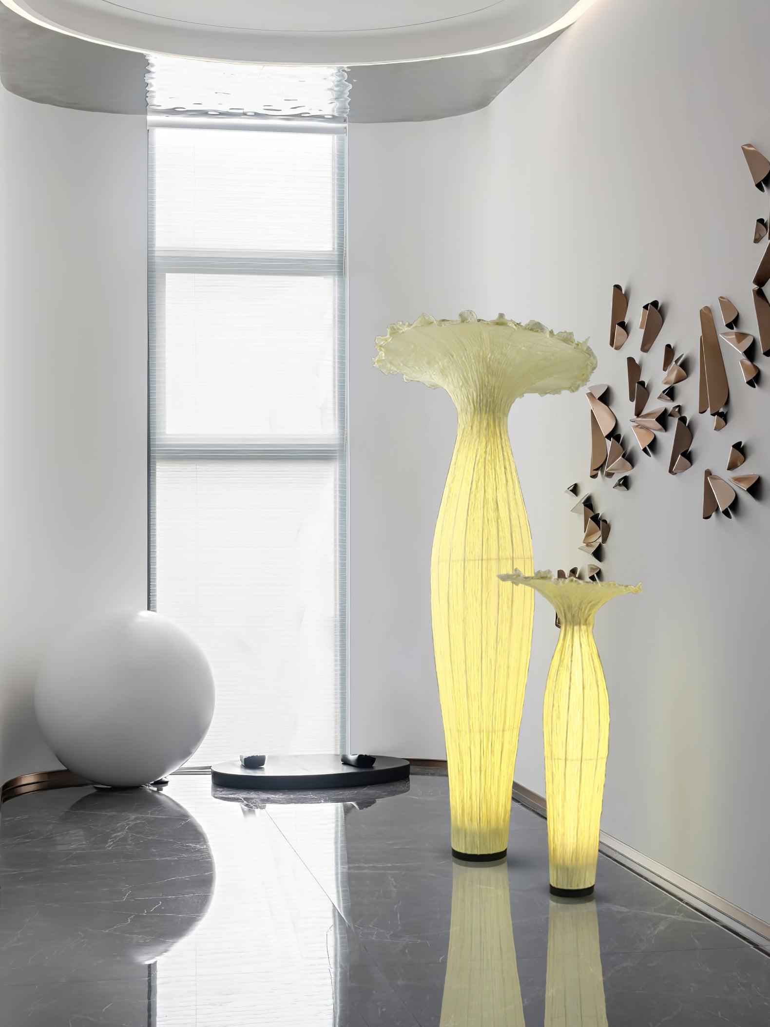 Zarinir Organic Fabric Floor Lamp-Neutral Decor