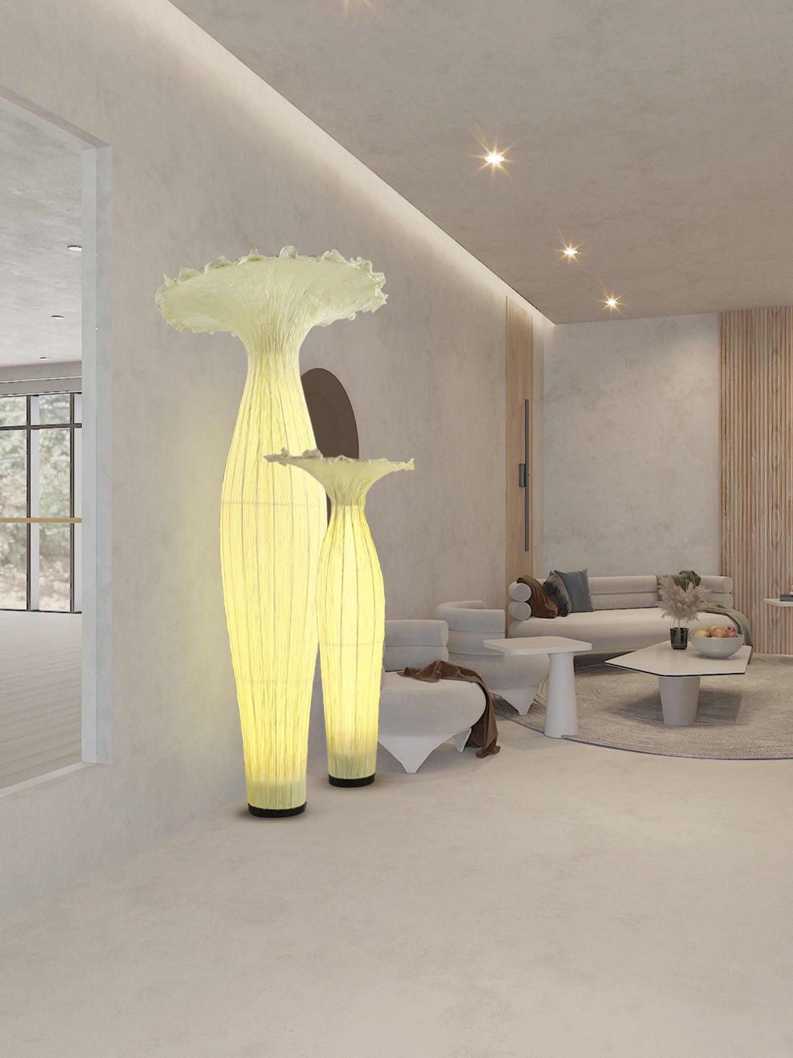 Zarinir Organic Fabric Floor Lamp-Neutral Decor