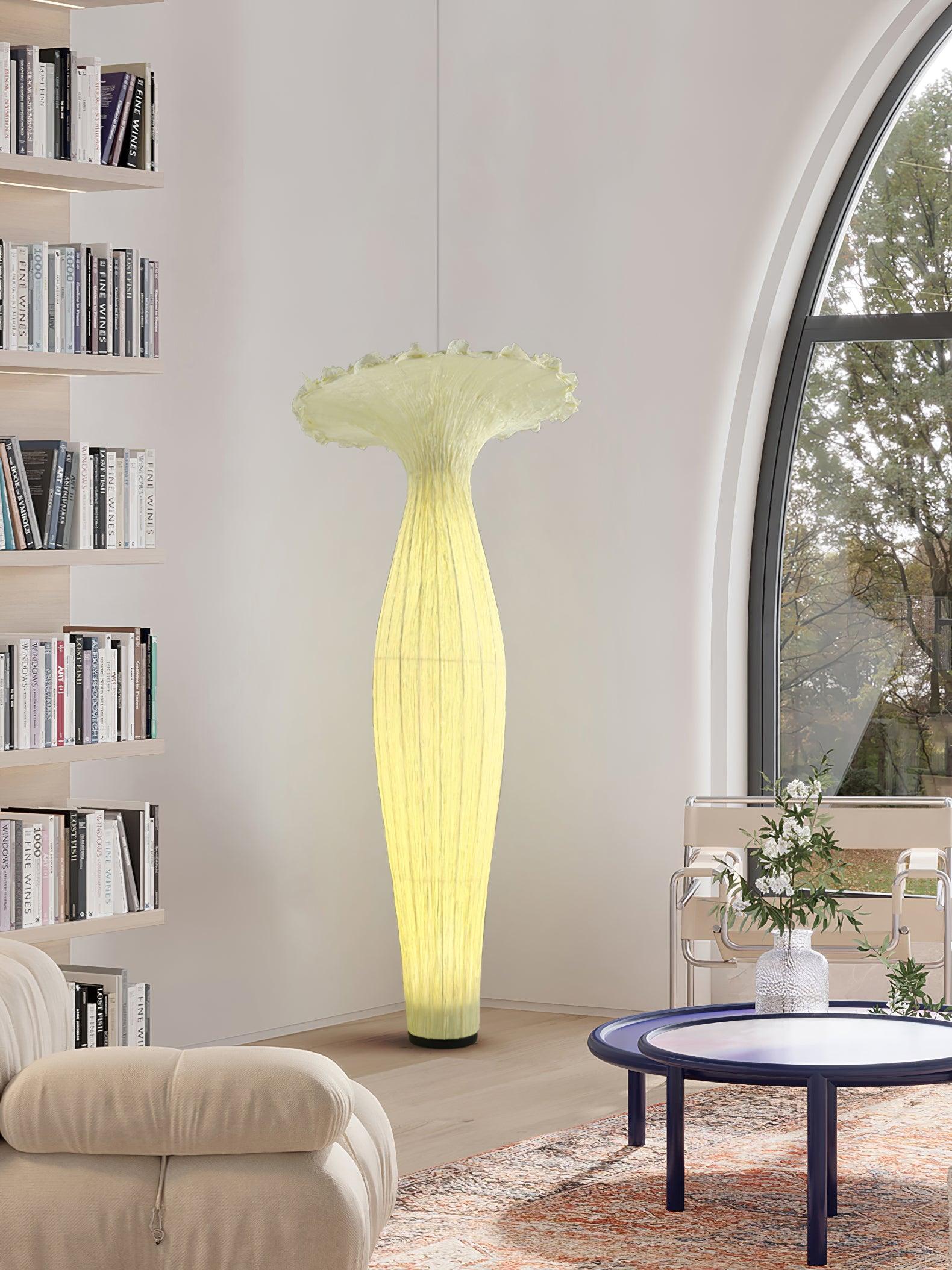 Zarinir Organic Fabric Floor Lamp-Neutral Decor