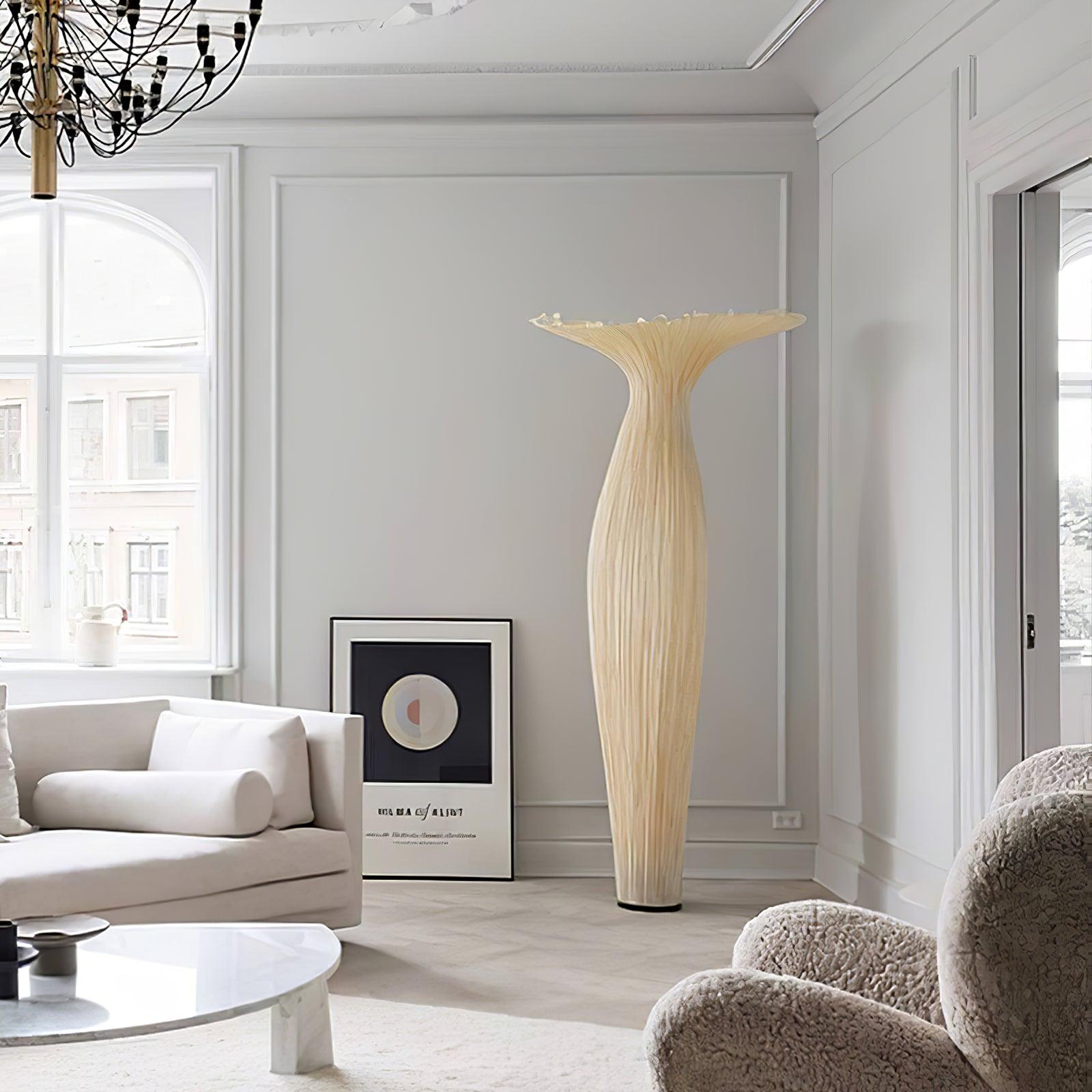 Zarinir Organic Fabric Floor Lamp-Neutral Decor