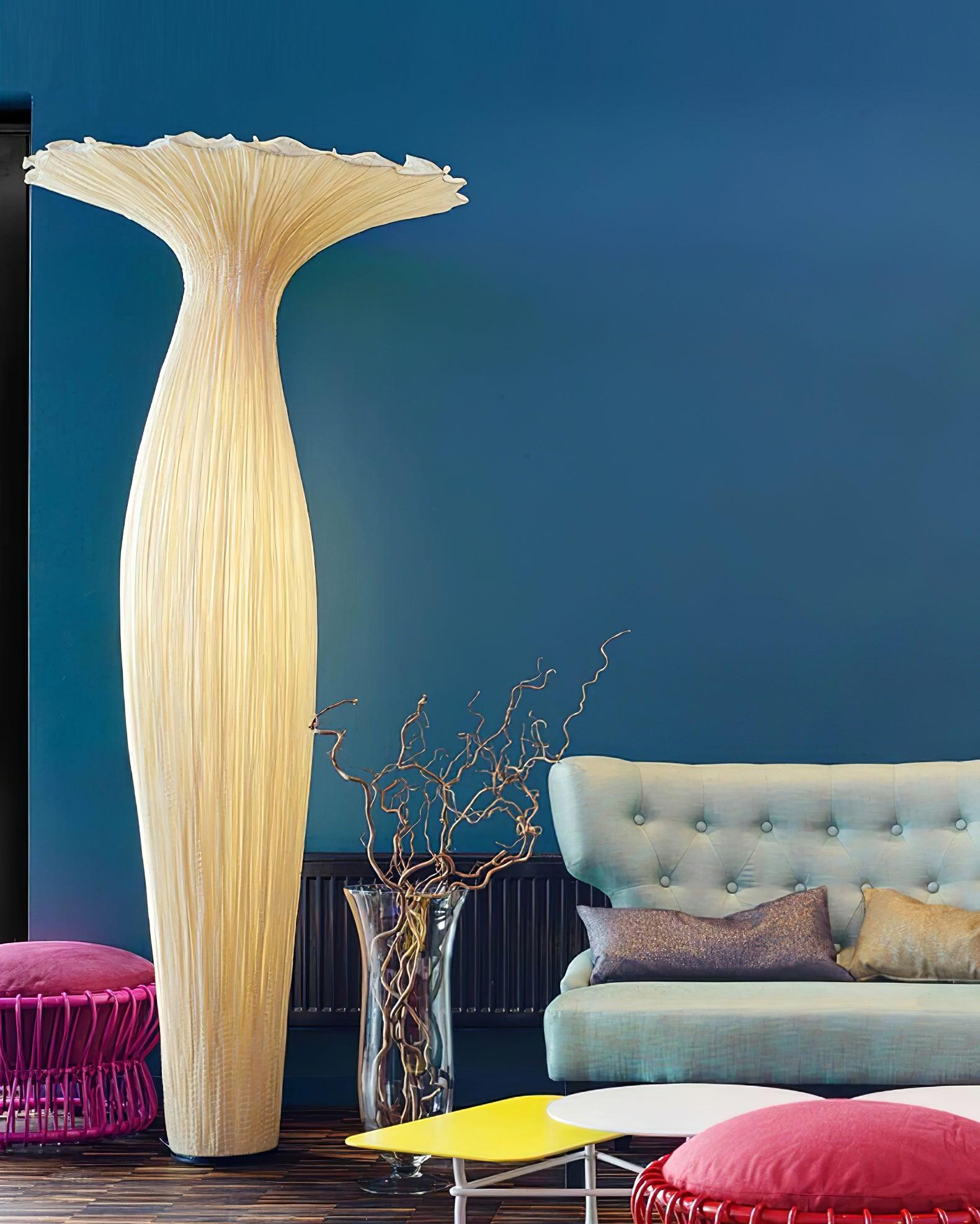 Zarinir Organic Fabric Floor Lamp-Neutral Decor