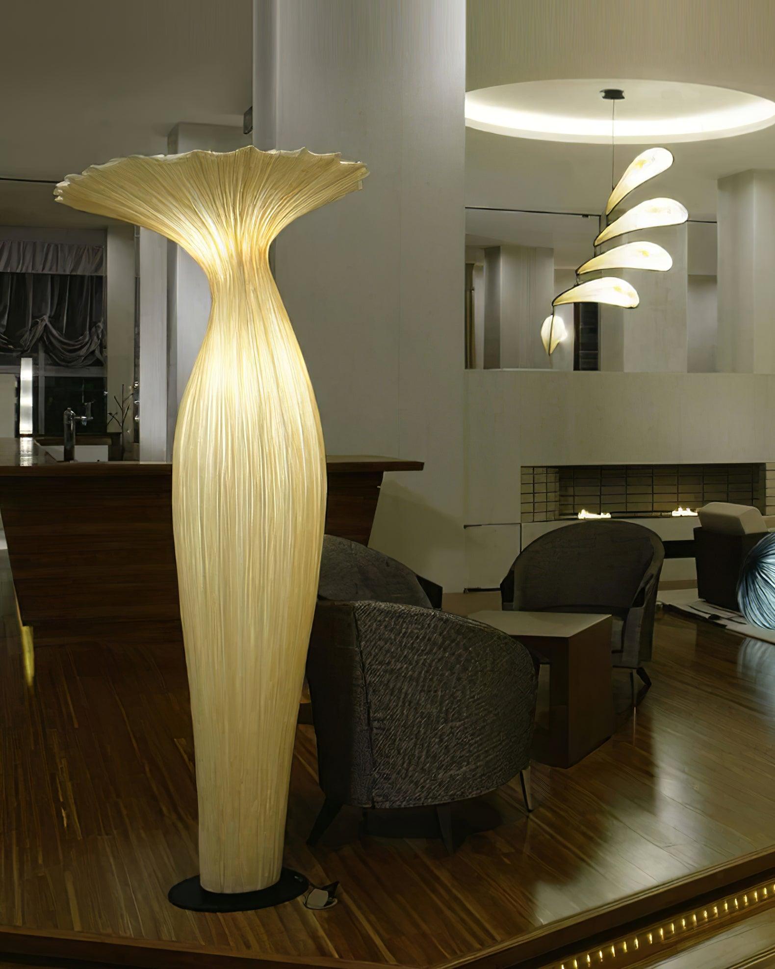 Zarinir Organic Fabric Floor Lamp-Neutral Decor