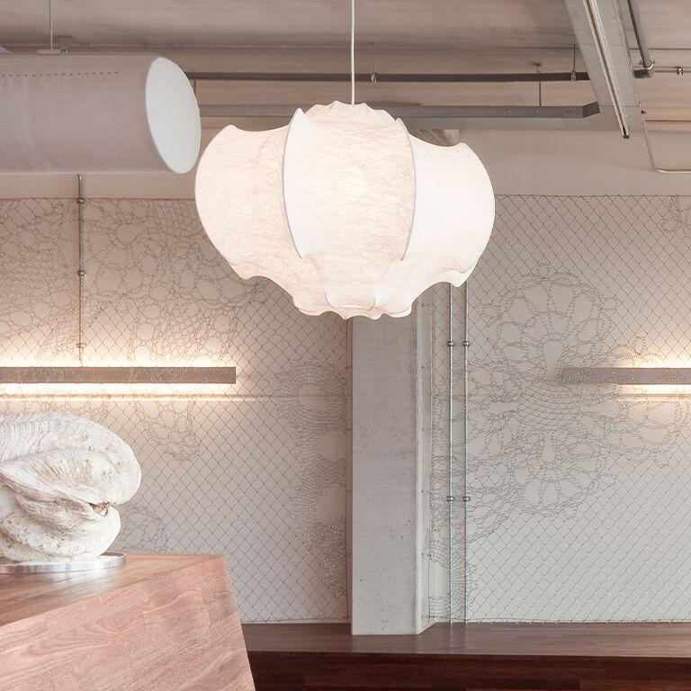 Lotus Minimalist Silk Pendant Lamp-Neutral Decor