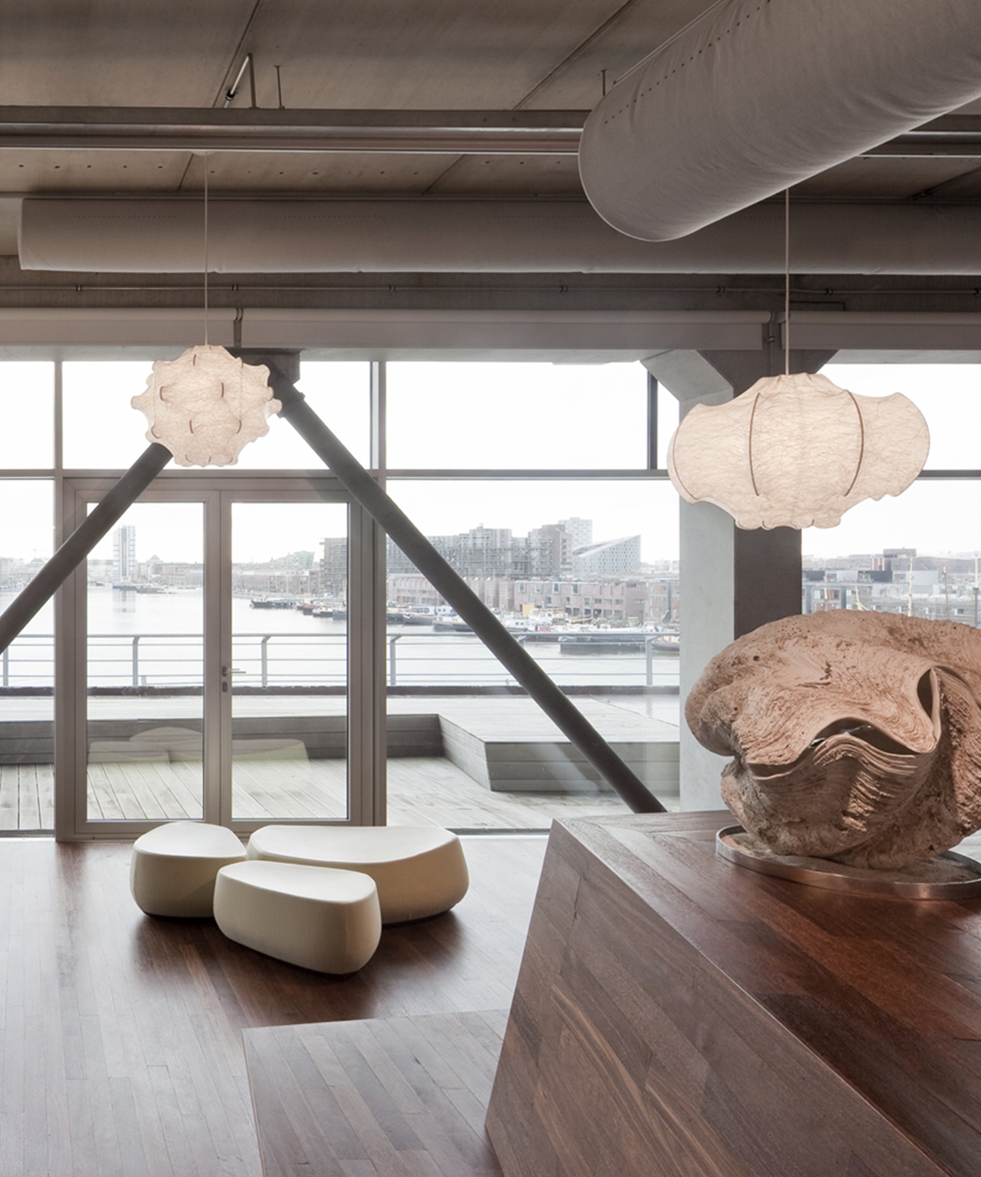 Lotus Minimalist Silk Pendant Lamp-Neutral Decor