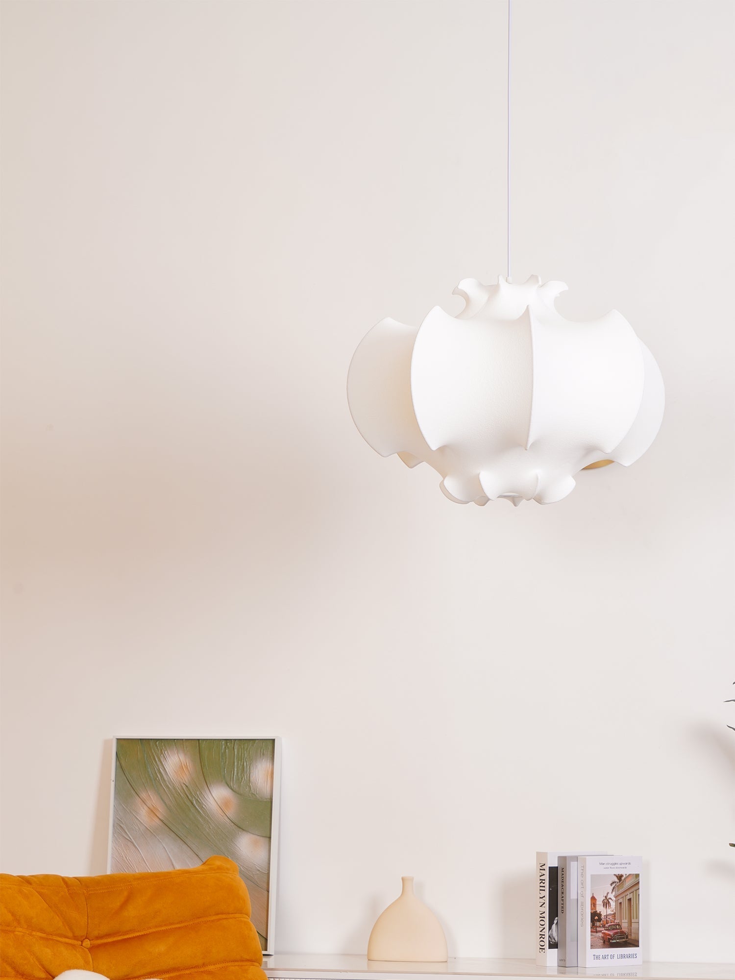 Lotus Minimalist Silk Pendant Lamp-Neutral Decor