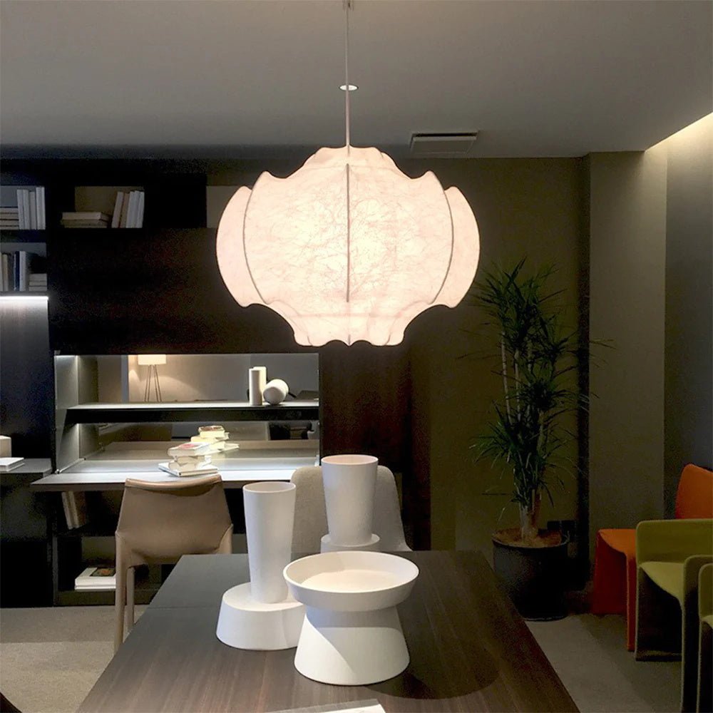 Lotus Minimalist Silk Pendant Lamp-Neutral Decor