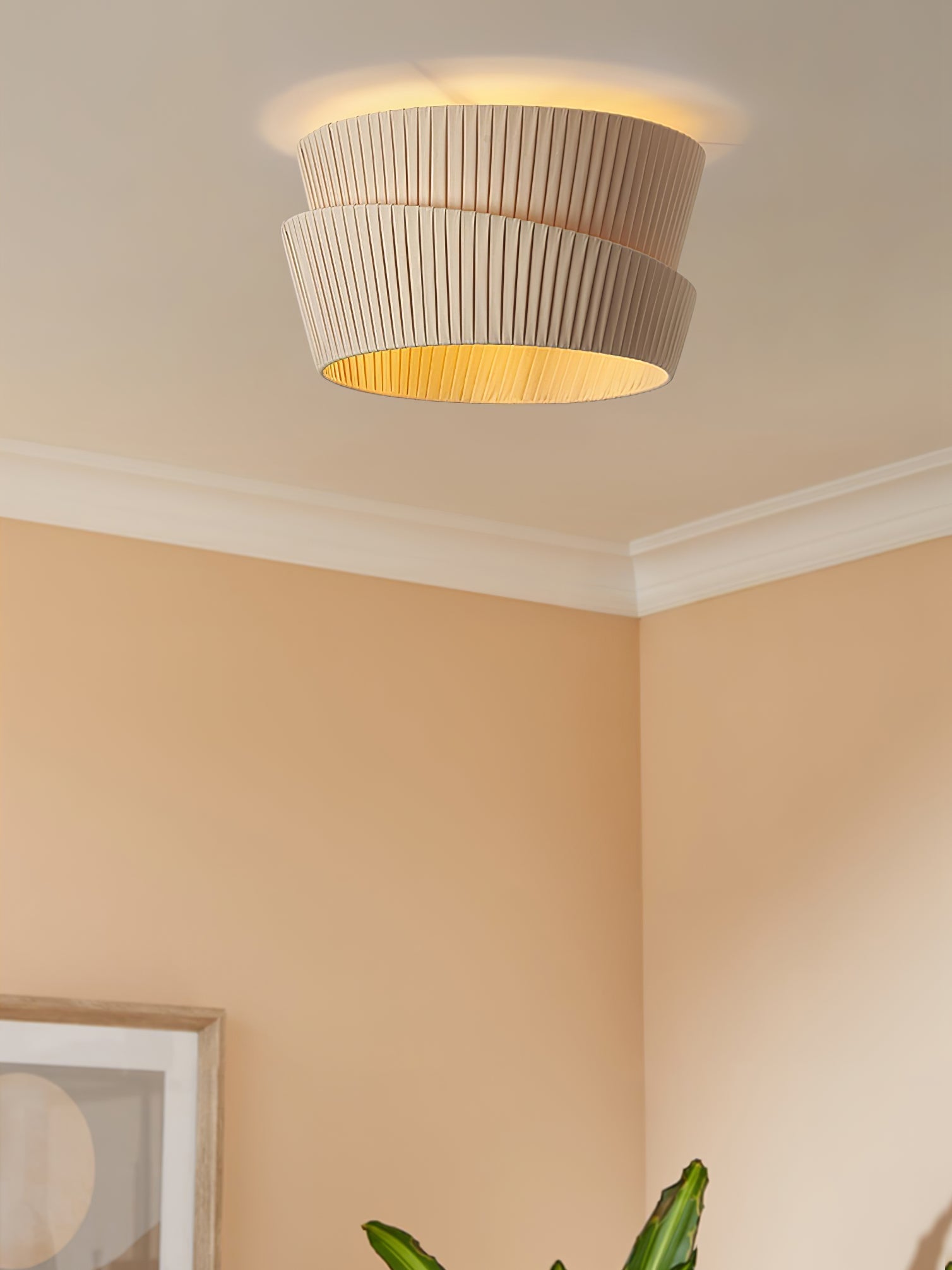 Xlenis Natural Unique Twist Fabric Ceiling Lamp-Neutral Decor