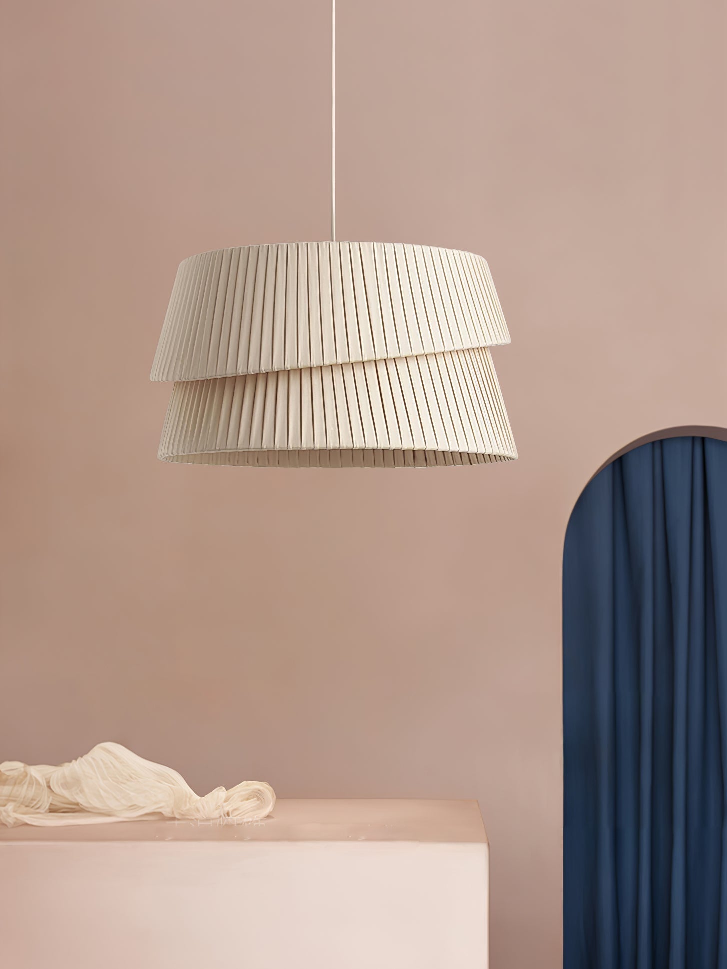 Ilira PremiumElegance Twist Fabric Pendant Lamp-Neutral Decor