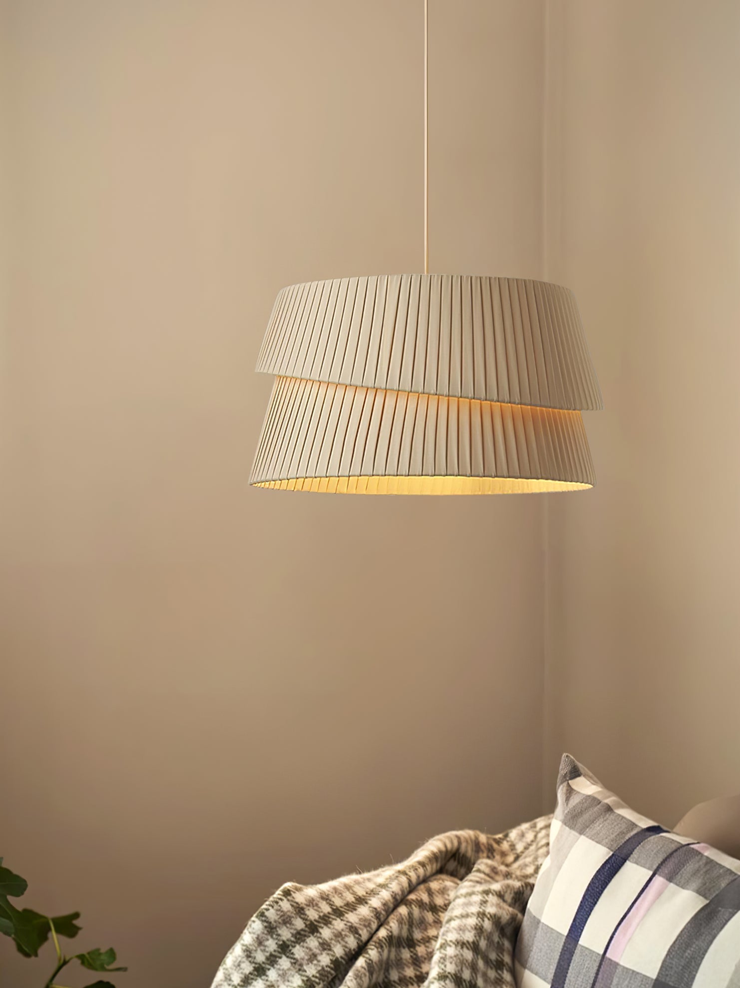 Ilira PremiumElegance Twist Fabric Pendant Lamp-Neutral Decor