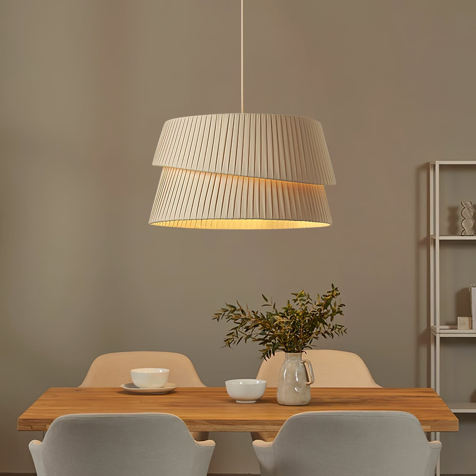 Ilira PremiumElegance Twist Fabric Pendant Lamp-Neutral Decor