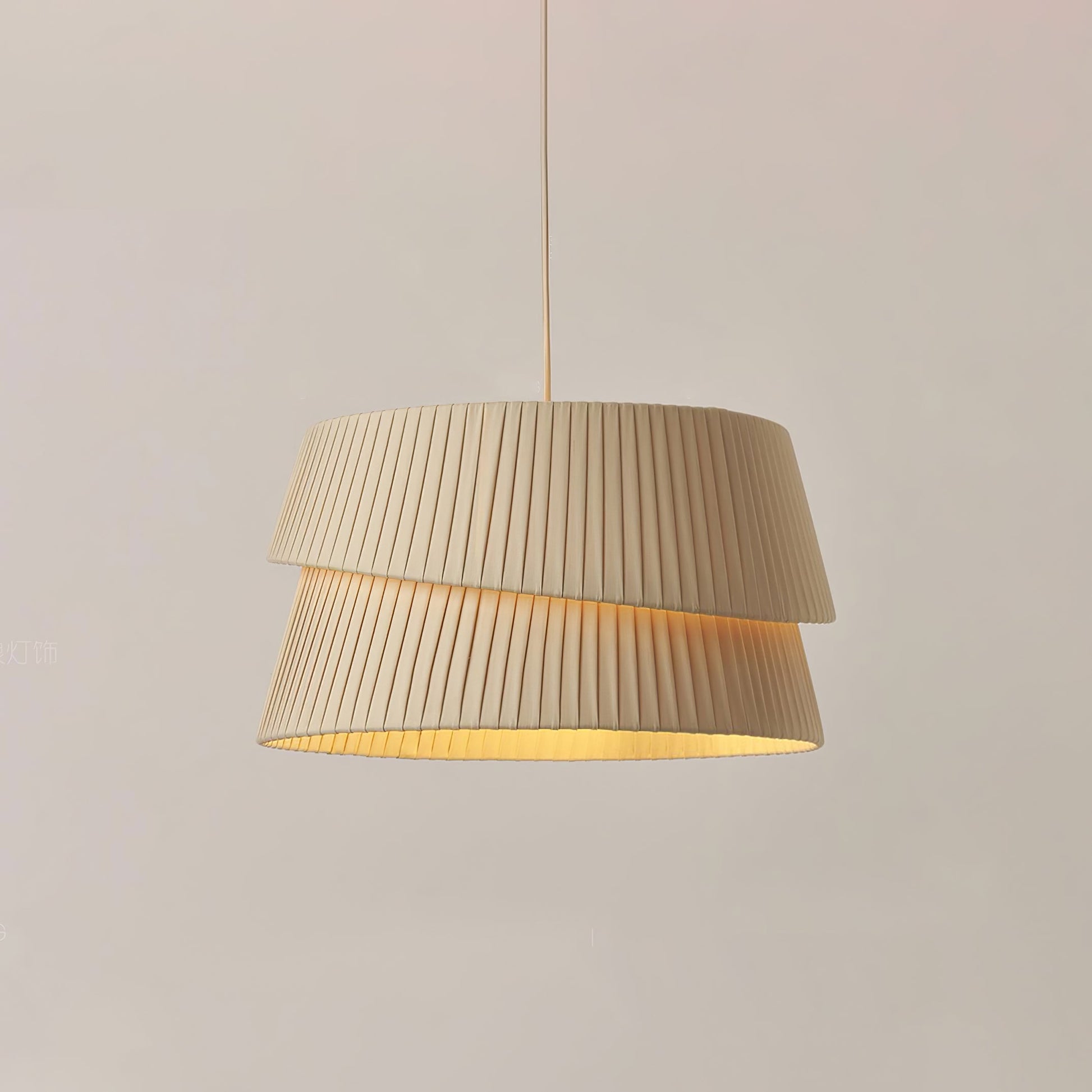 Ilira PremiumElegance Twist Fabric Pendant Lamp-Neutral Decor