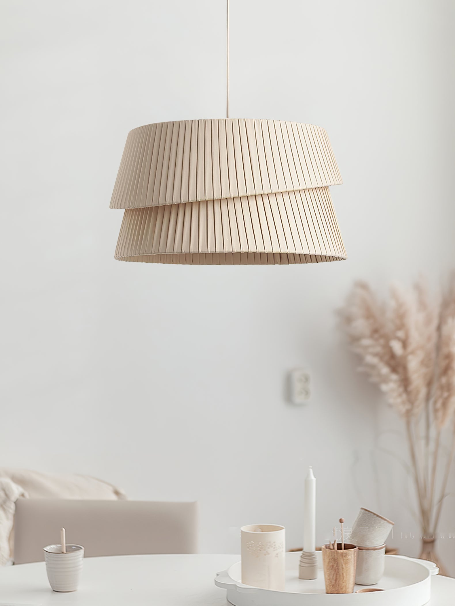 Ilira PremiumElegance Twist Fabric Pendant Lamp-Neutral Decor