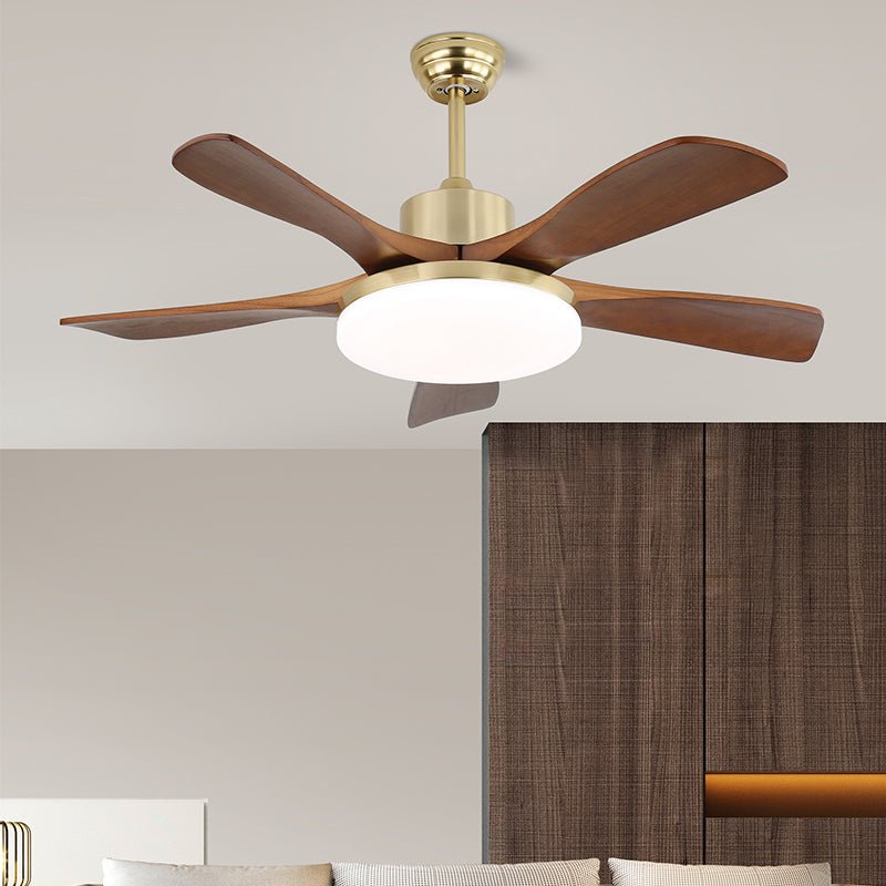 Elara Modern Brass Wood Ceiling Fan Light-Neutral Decor