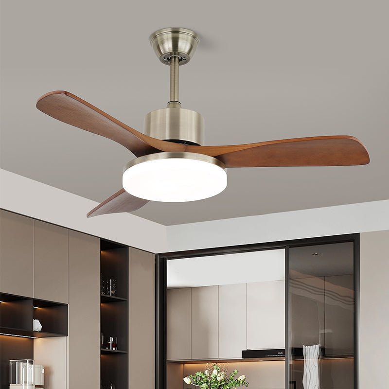 Elara Modern Brass Wood Ceiling Fan Light-Neutral Decor