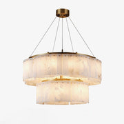 Ilveliel Double Tier Alabaster Pendant Light-Neutral Decor