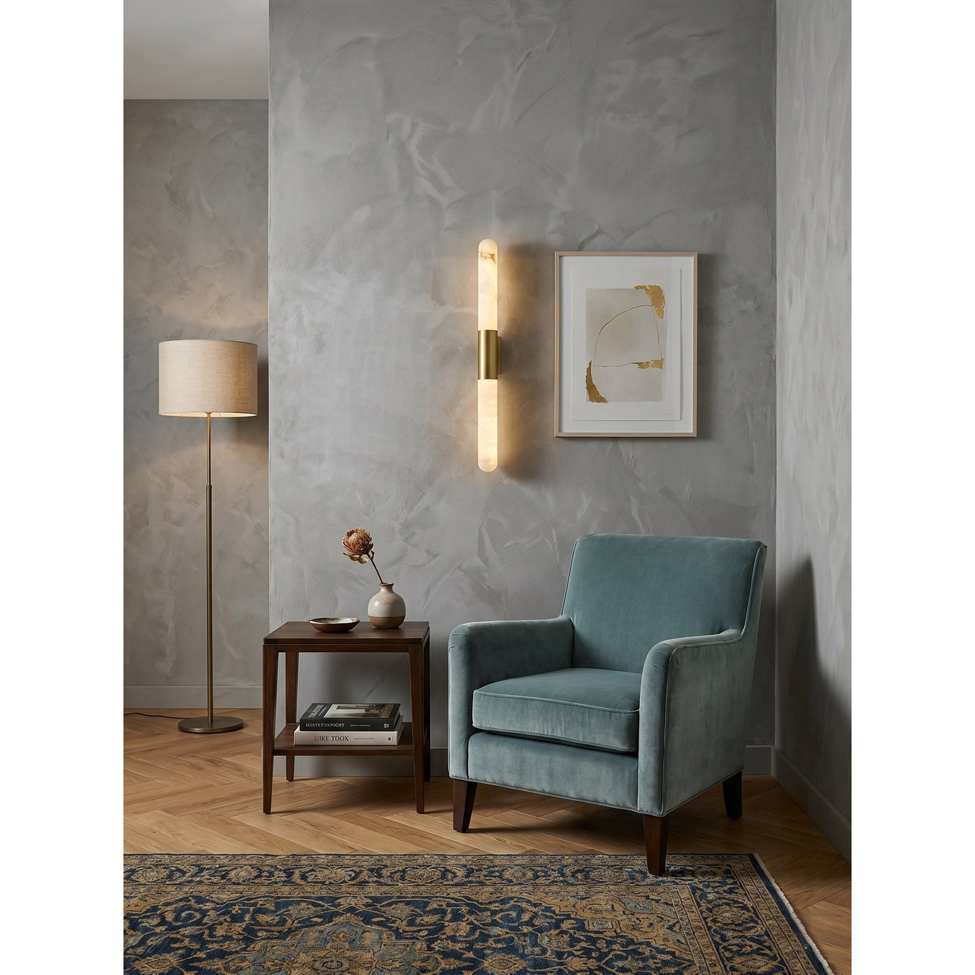 The Velin wall sconce shown from the side to display its projection from the wall.