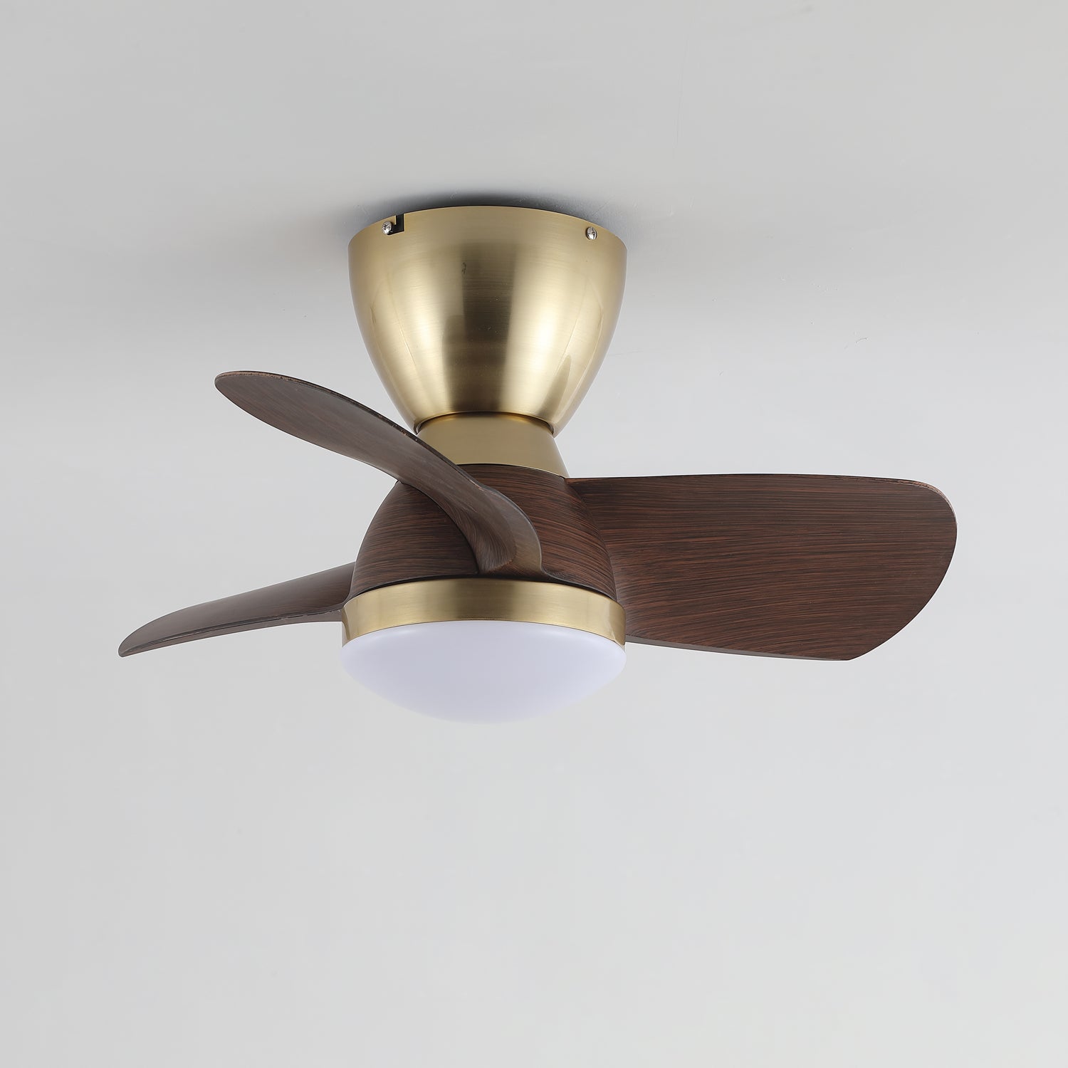 Elora Minimalist Brass Wood Ceiling Fan Light-Neutral Decor