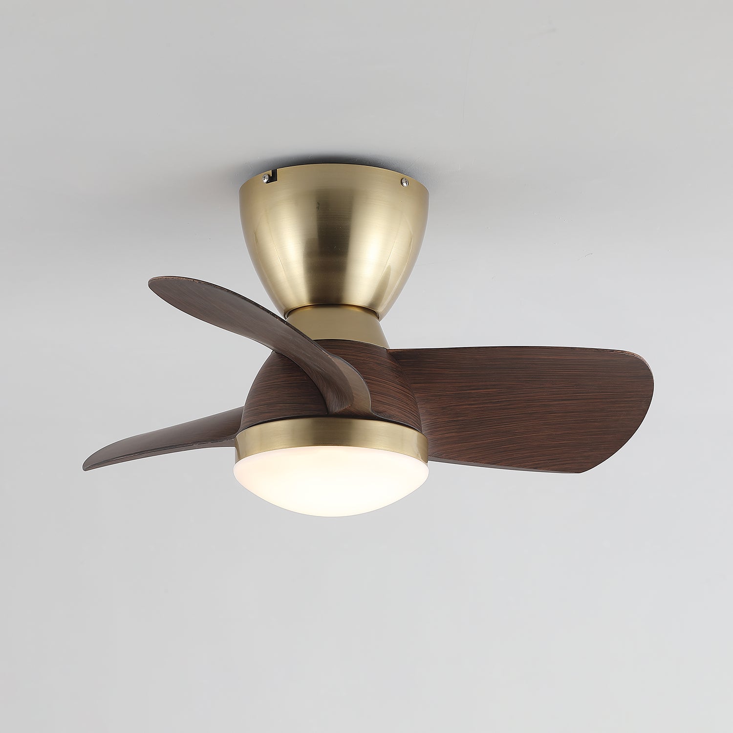Elora Minimalist Brass Wood Ceiling Fan Light-Neutral Decor
