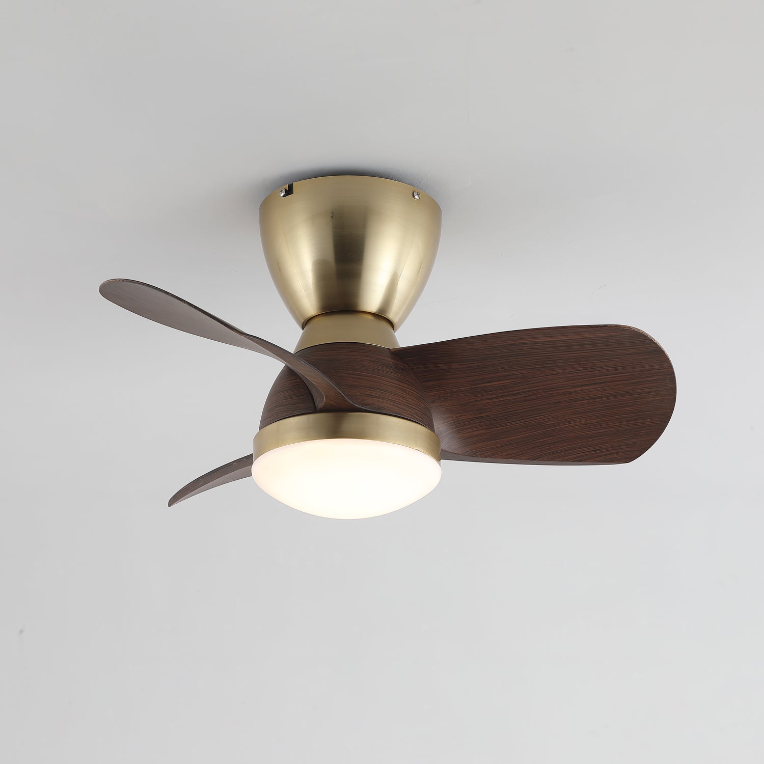 Elora Minimalist Brass Wood Ceiling Fan Light-Neutral Decor