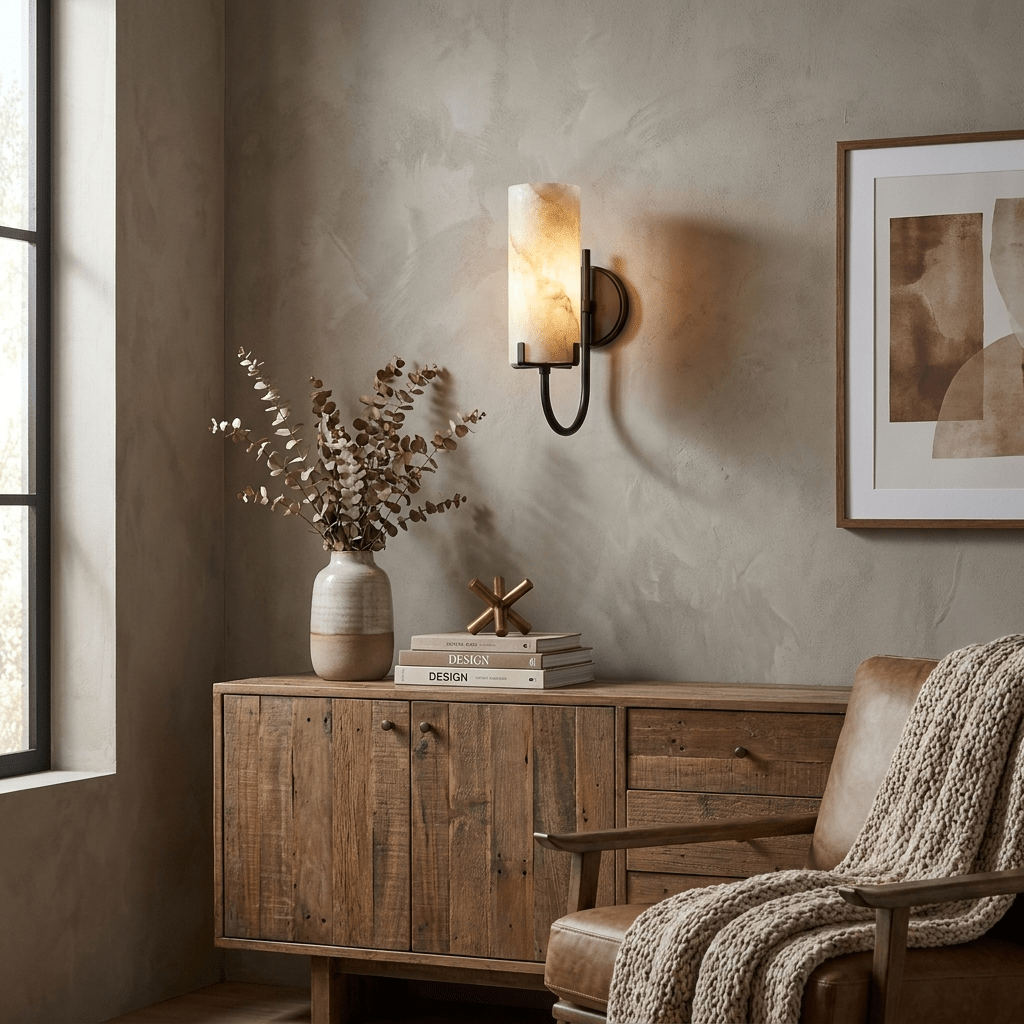 Garnwick Alabaster Loop Wall Sconce
