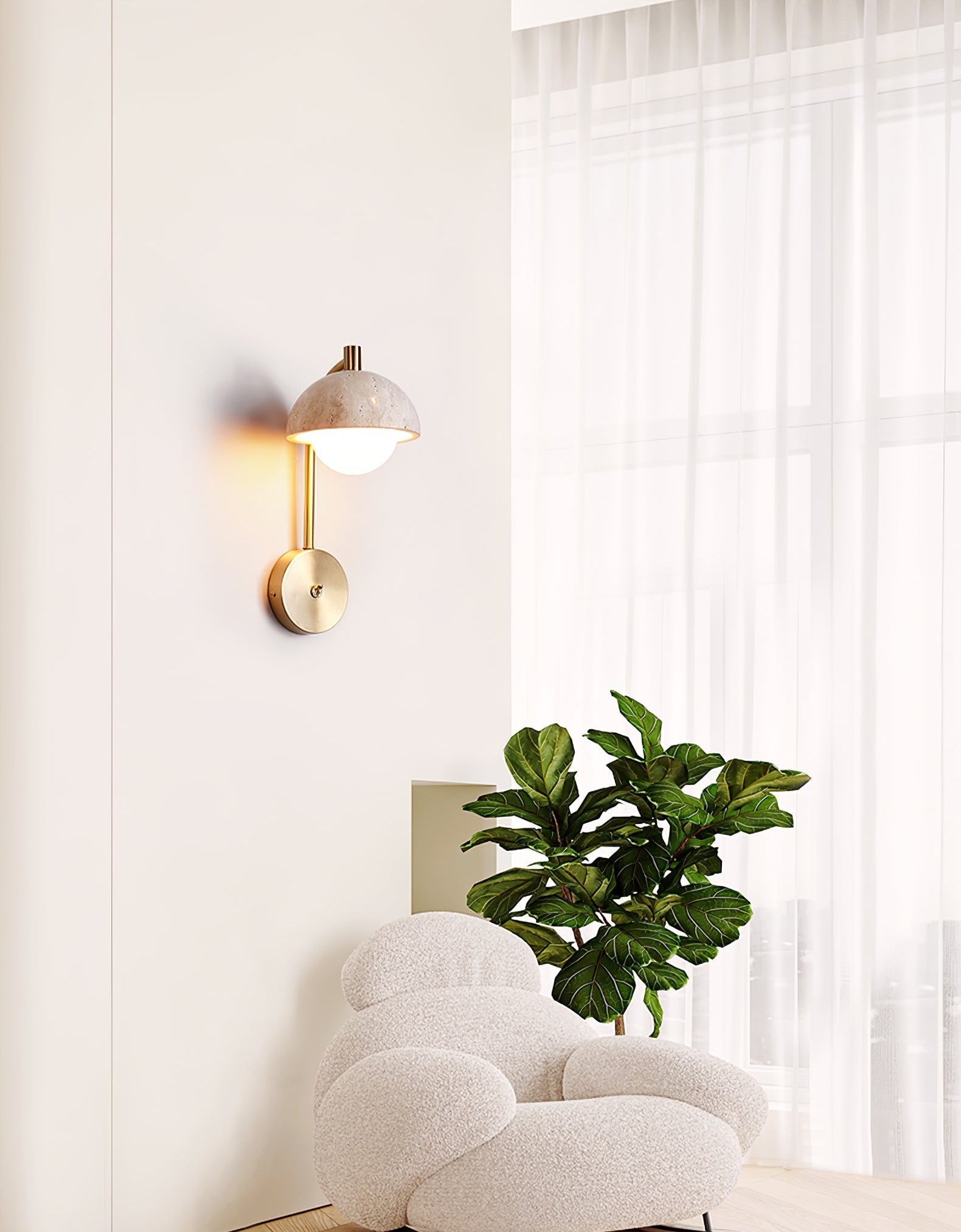 Ormaren Travertine Wall Light-Neutral Decor