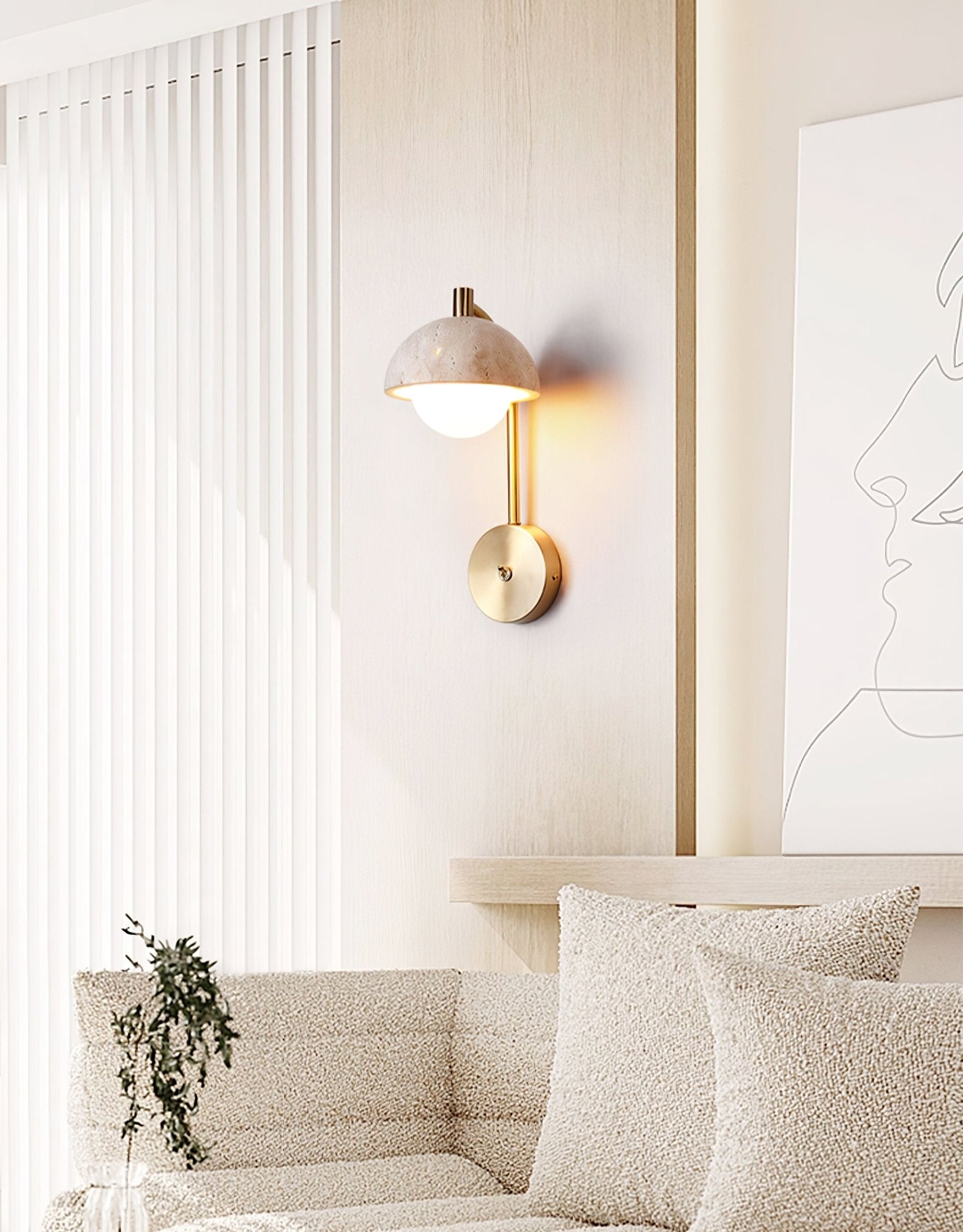 Ormaren Travertine Wall Light-Neutral Decor