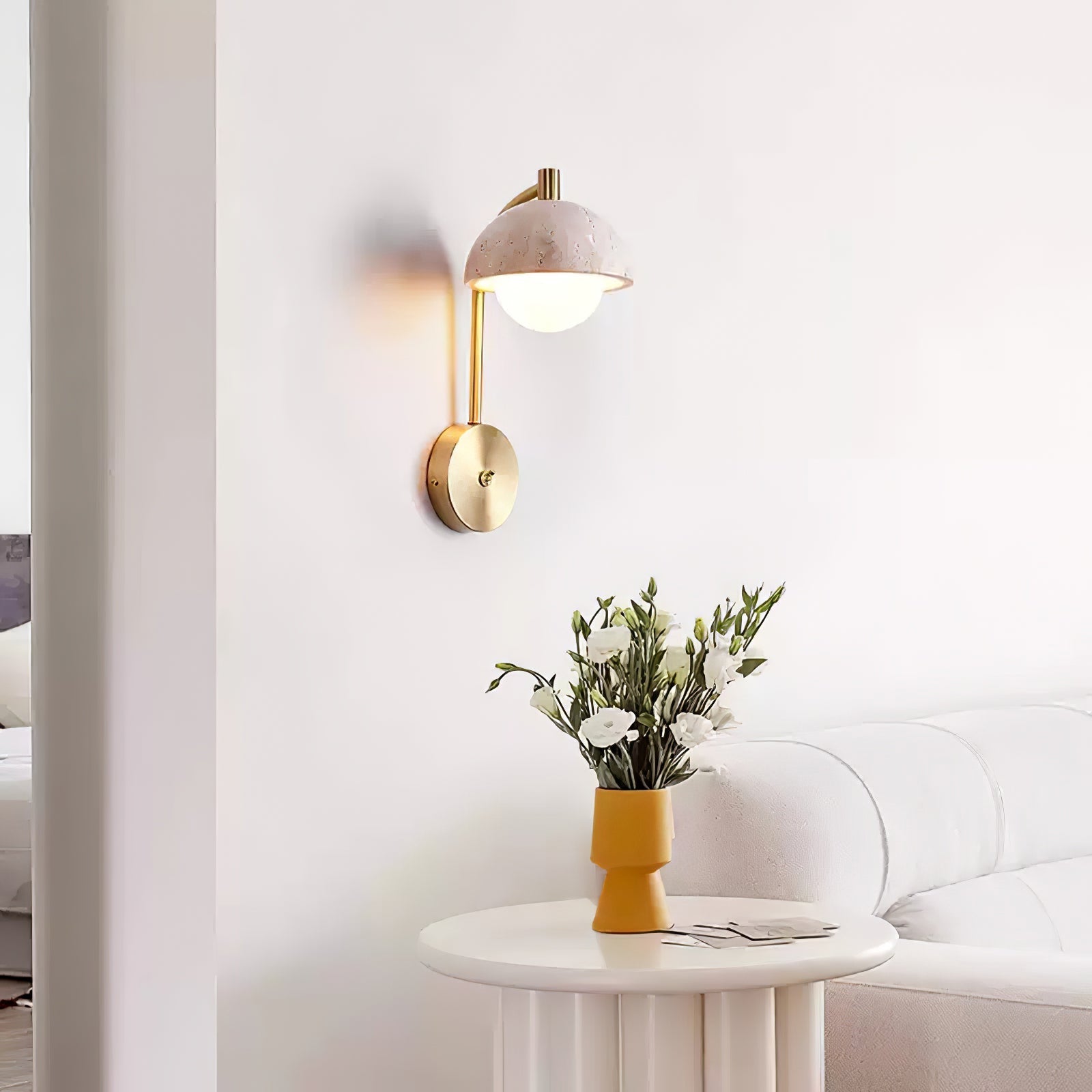 Ormaren Travertine Wall Light-Neutral Decor