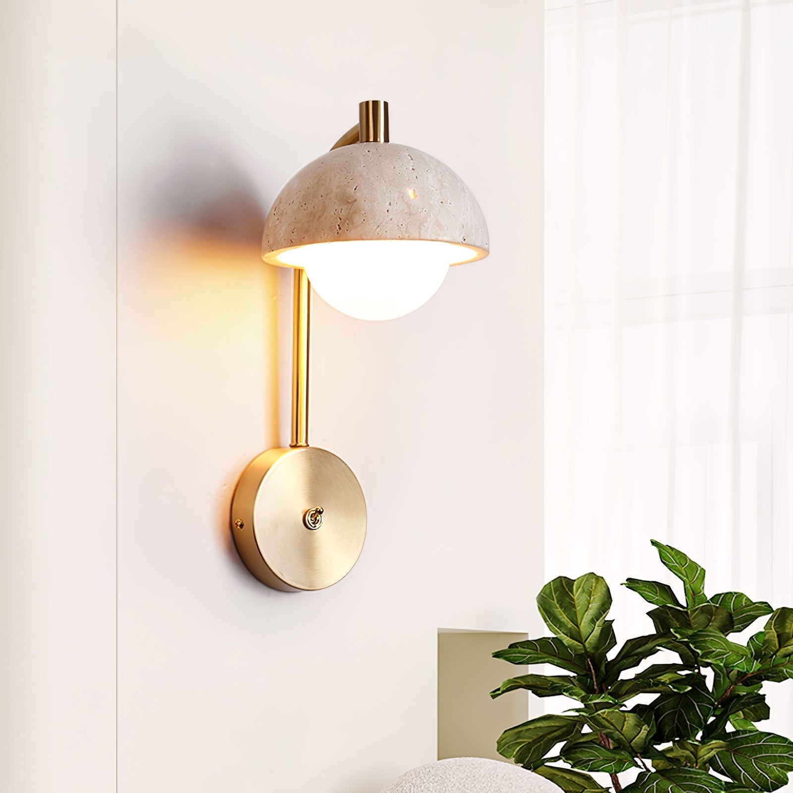 Ormaren Travertine Wall Light-Neutral Decor