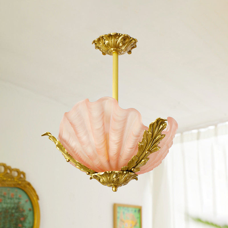 Velmira Shell Ceiling Lamp in a coastal-themed bedroom.