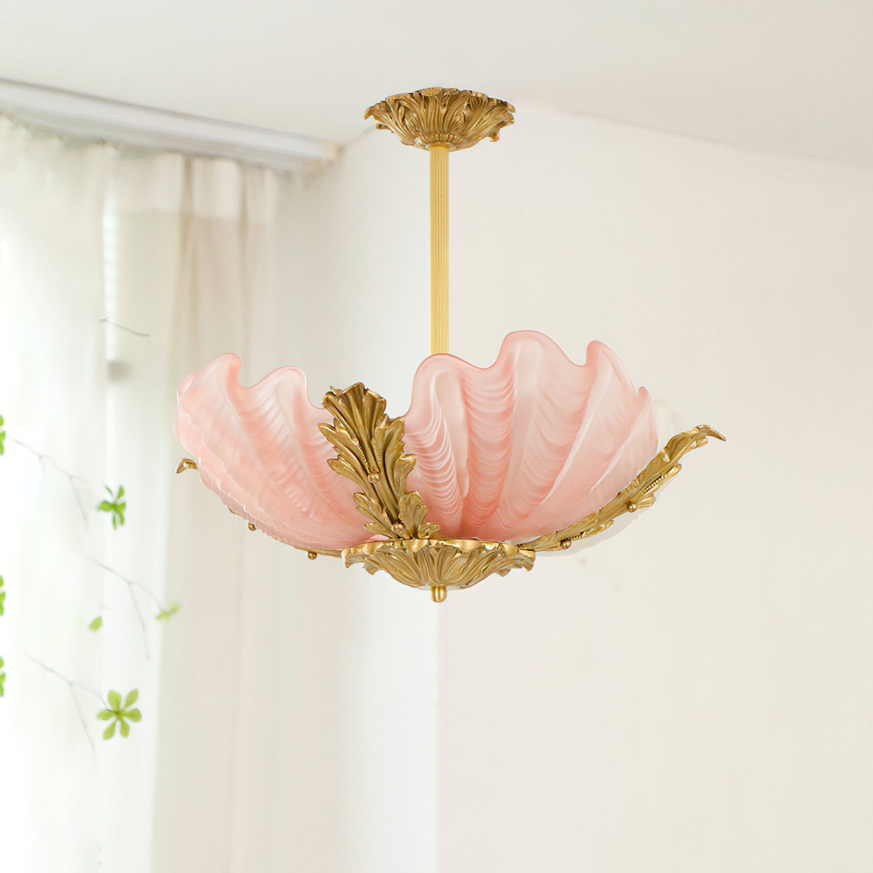 The 3-head Velmira lamp, unlit, showcasing its form.