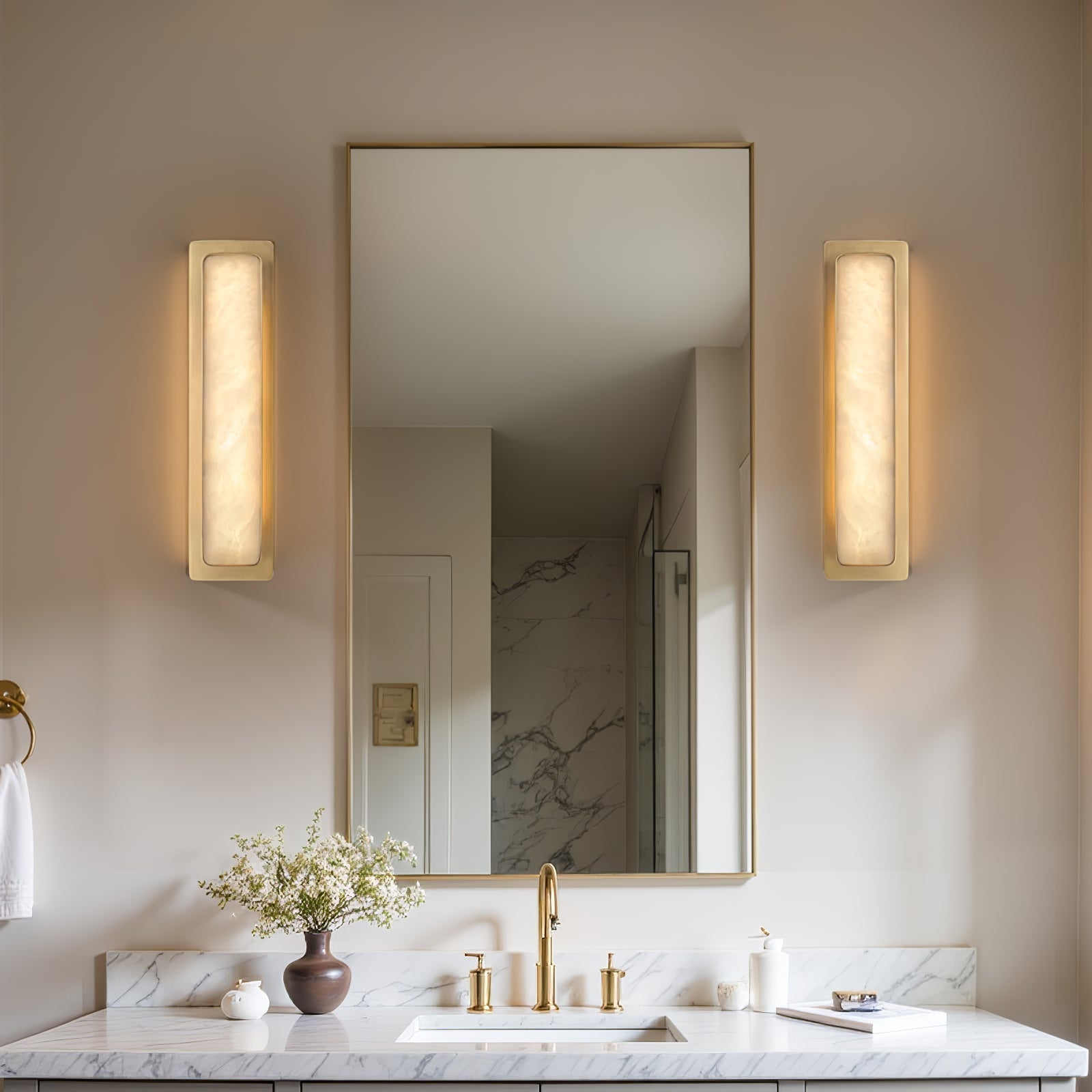 Karix Linear Alabaster Wall Light-Neutral Decor