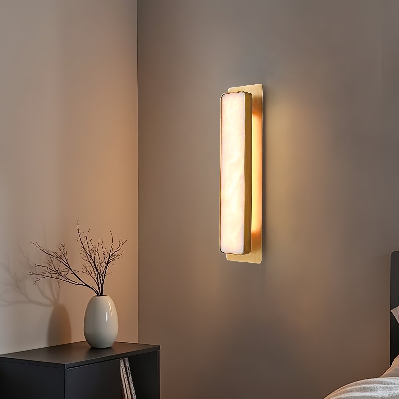 Karix Linear Alabaster Wall Light-Neutral Decor