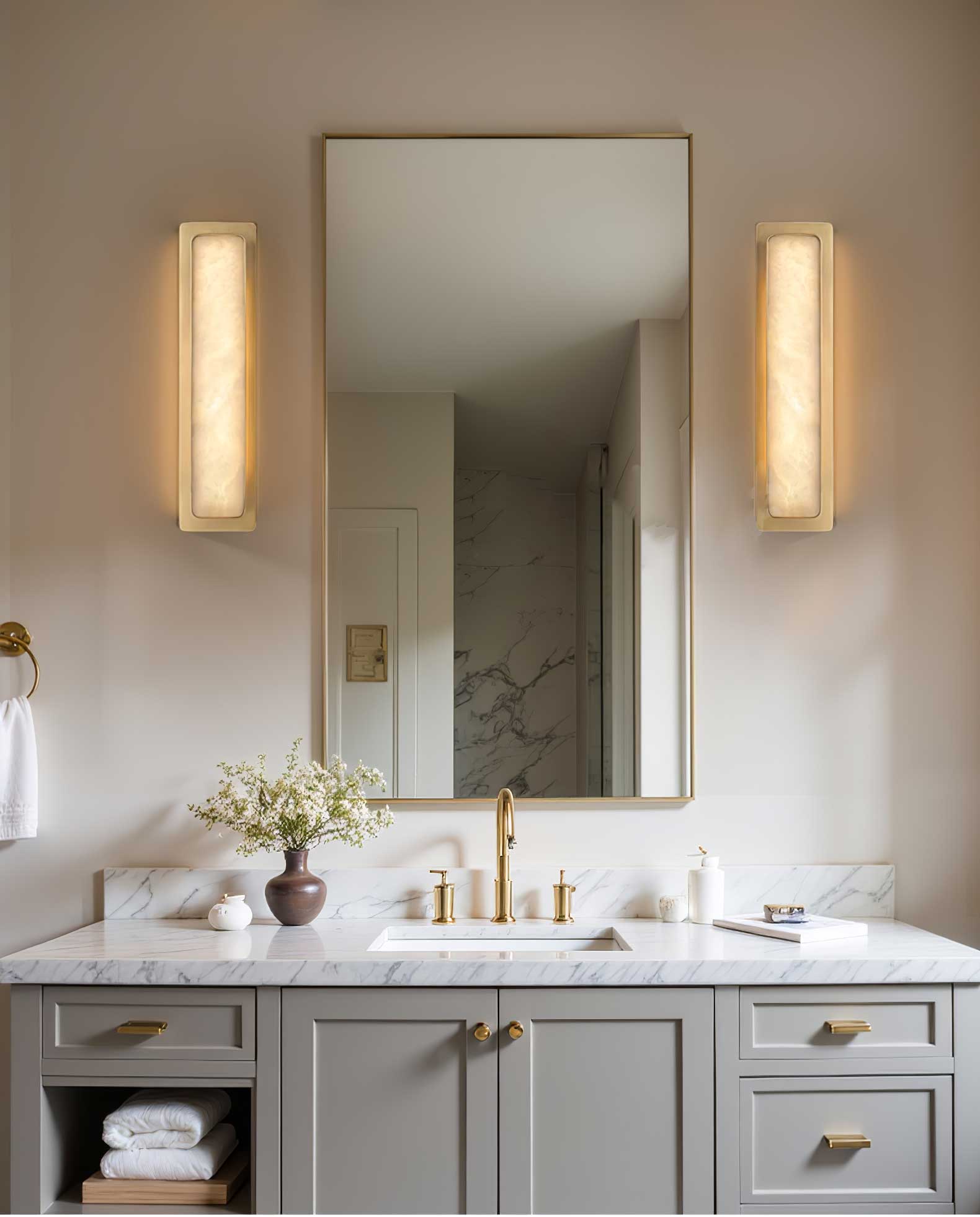 Karix Linear Alabaster Wall Light-Neutral Decor