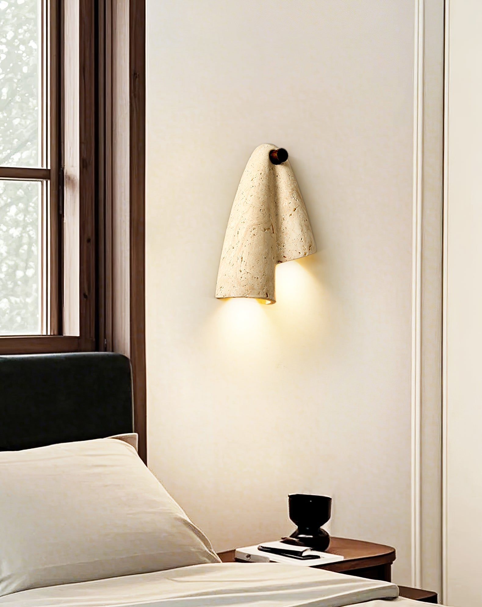 Artistic Travertine Wall Light-Neutral Decor