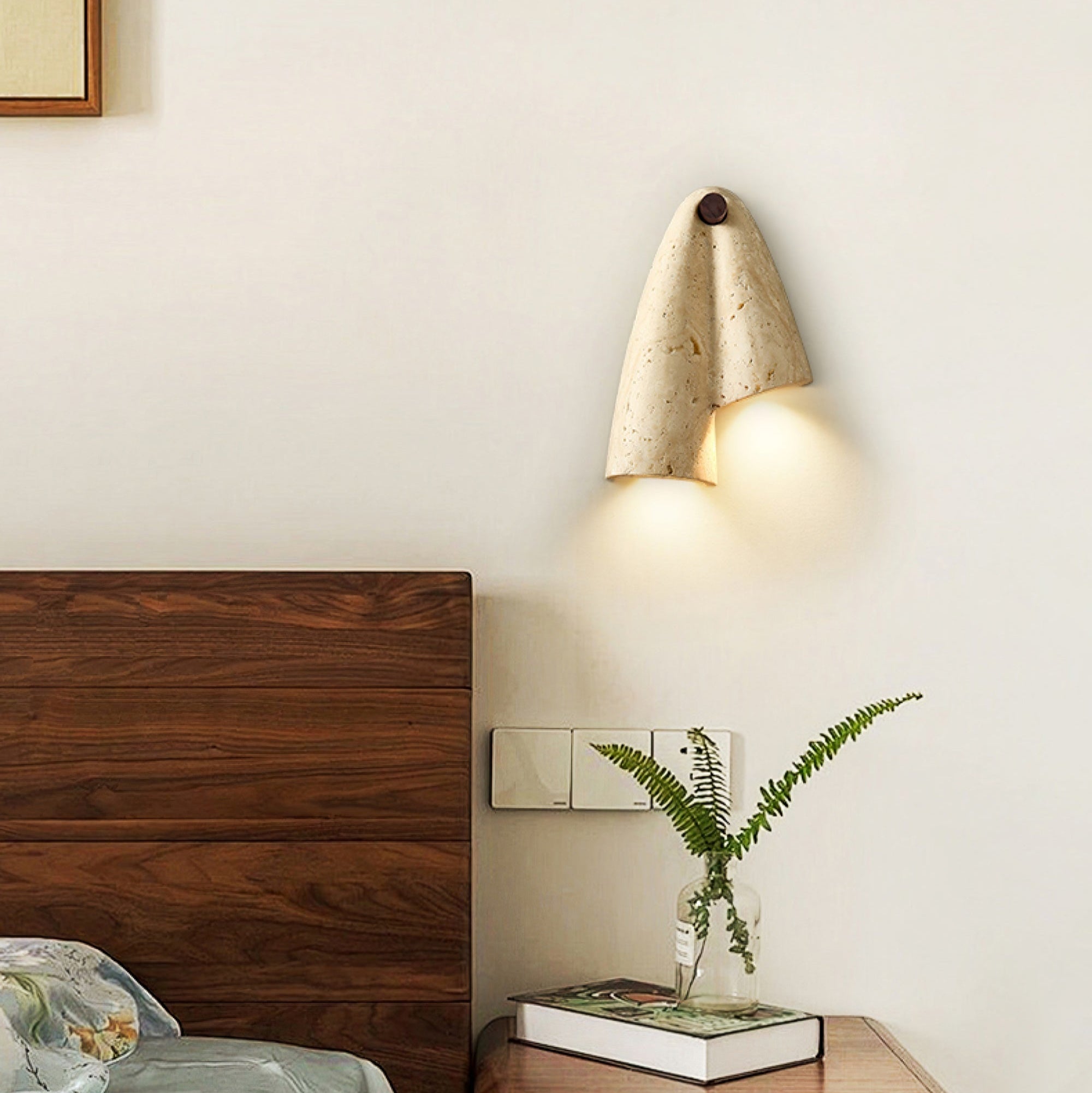Artistic Travertine Wall Light-Neutral Decor