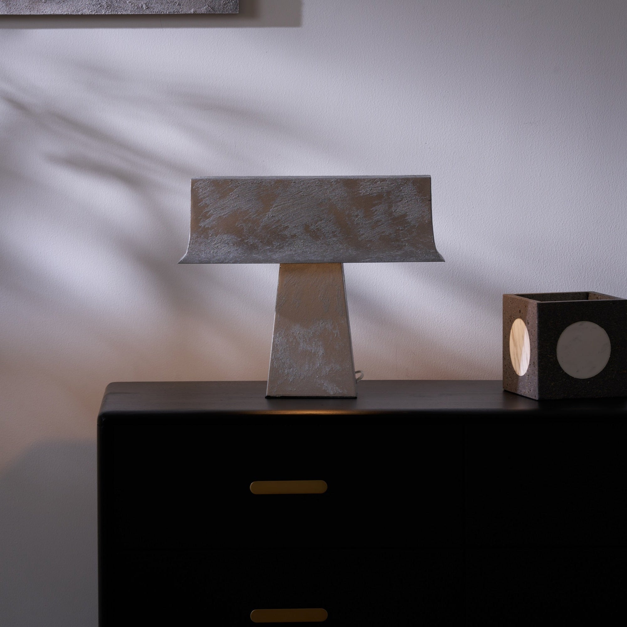 Slate Minimalist Antique Table Lamp-Neutral Decor