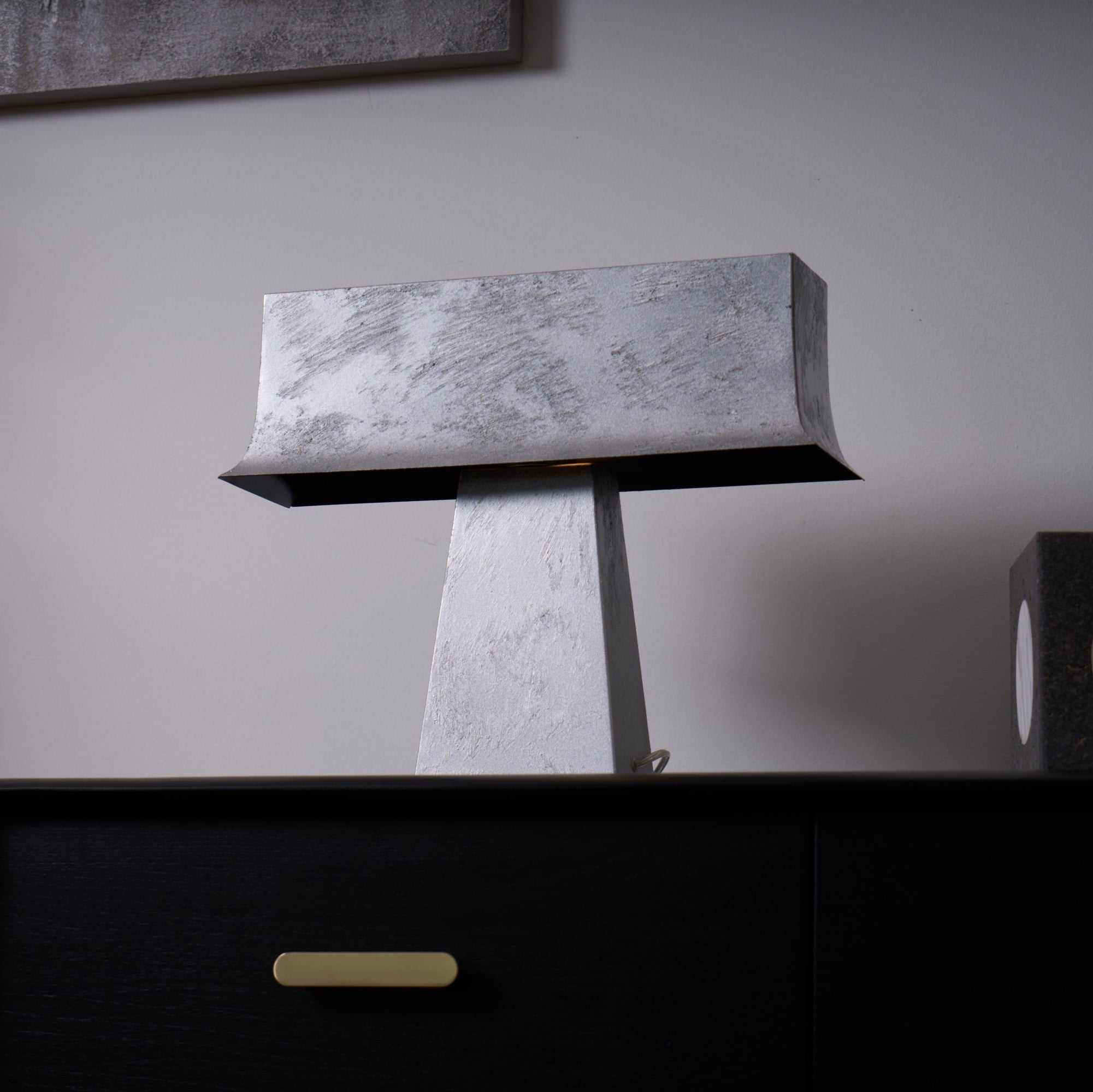 Slate Minimalist Antique Table Lamp-Neutral Decor