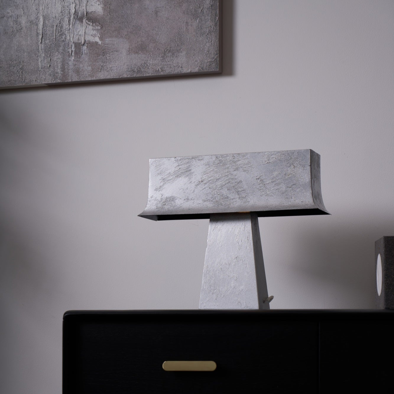 Slate Minimalist Antique Table Lamp-Neutral Decor