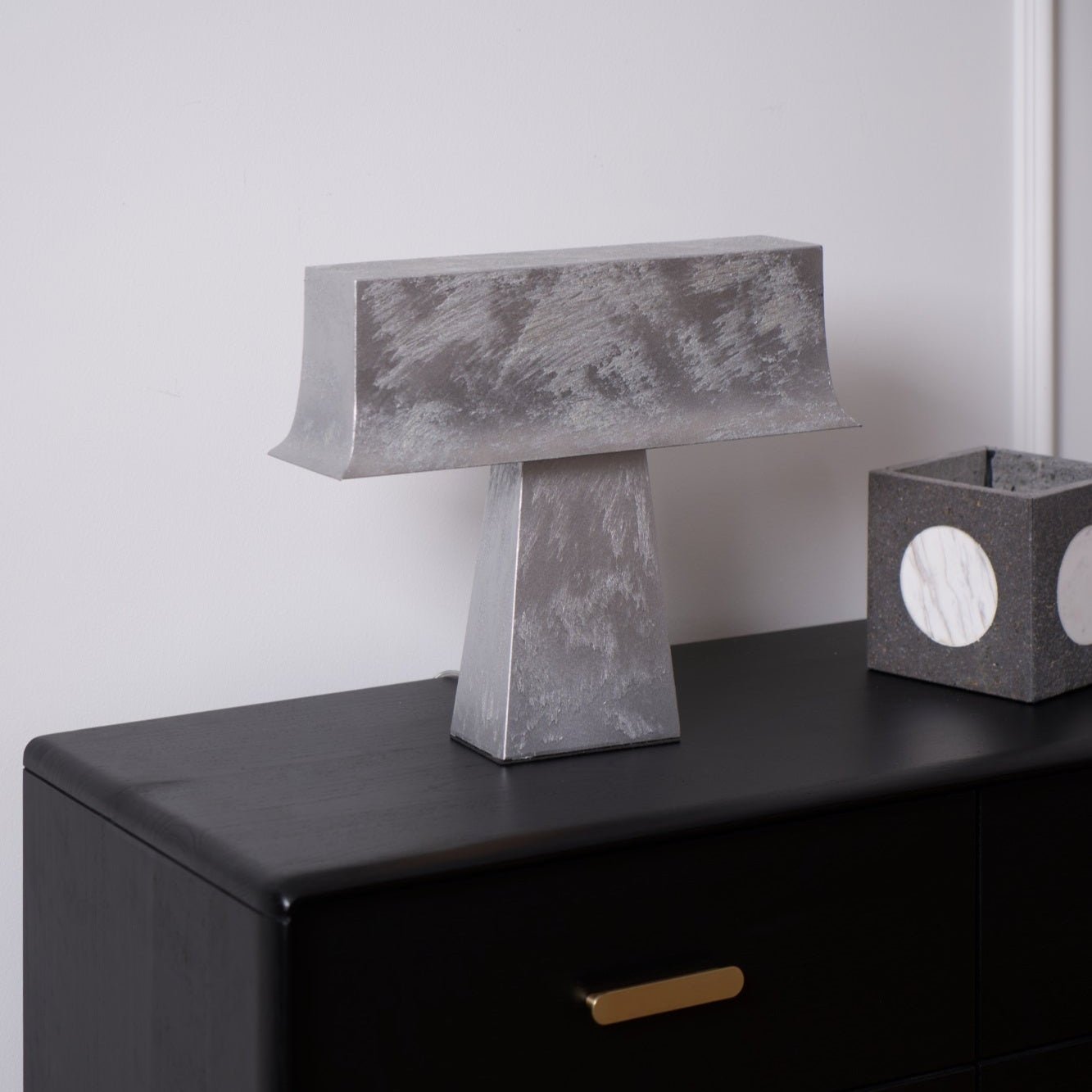 Slate Minimalist Antique Table Lamp-Neutral Decor