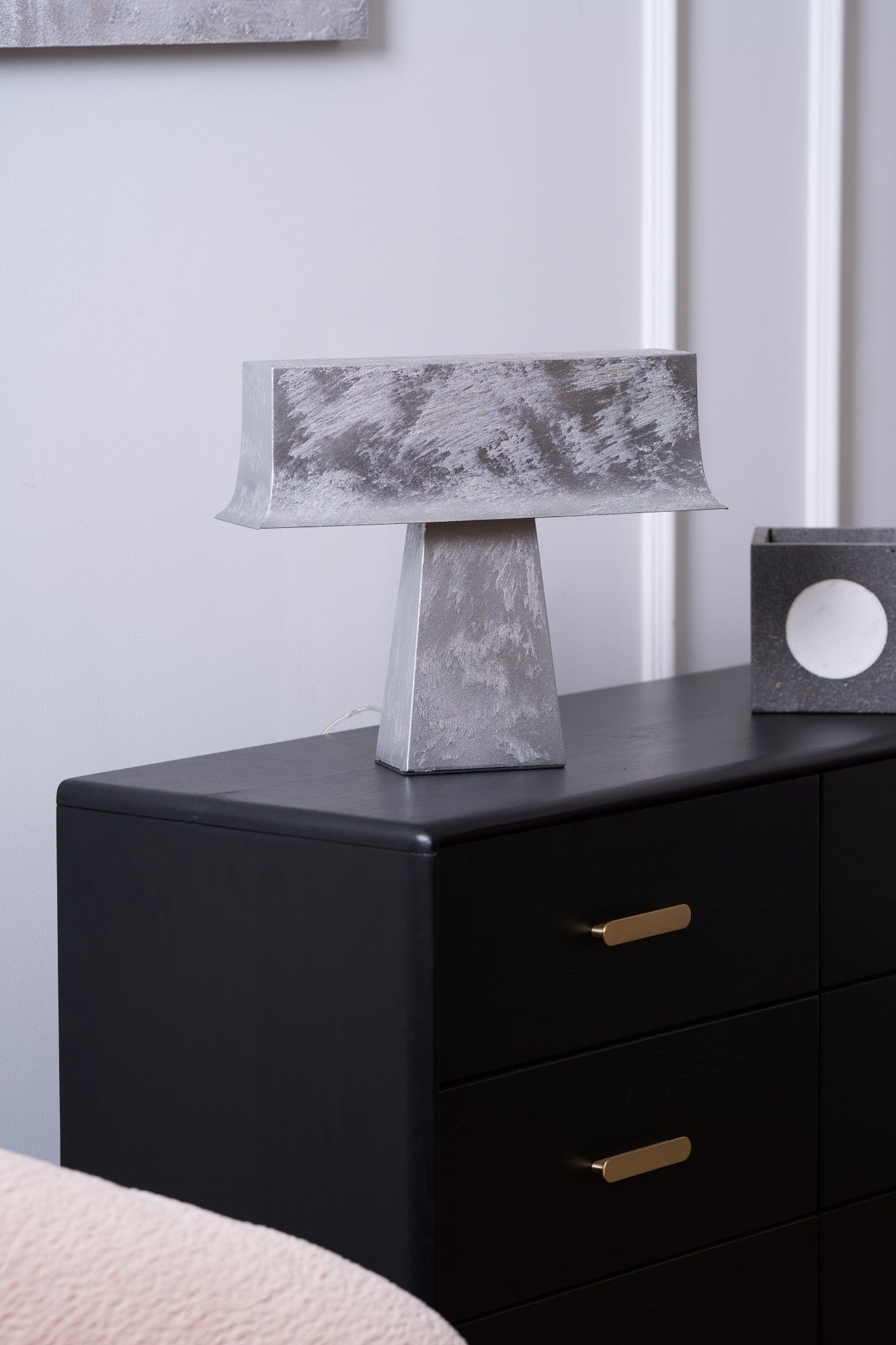 Slate Minimalist Antique Table Lamp-Neutral Decor