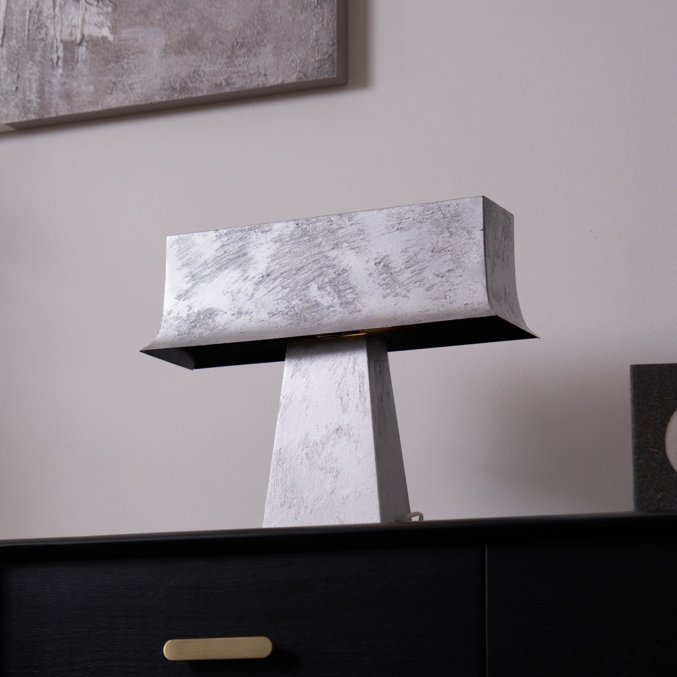Slate Minimalist Antique Table Lamp-Neutral Decor