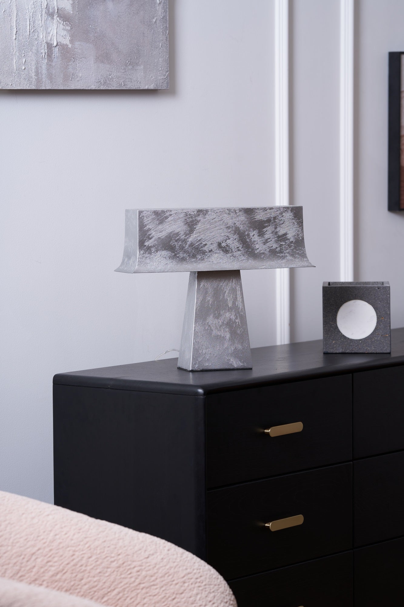 Slate Minimalist Antique Table Lamp-Neutral Decor