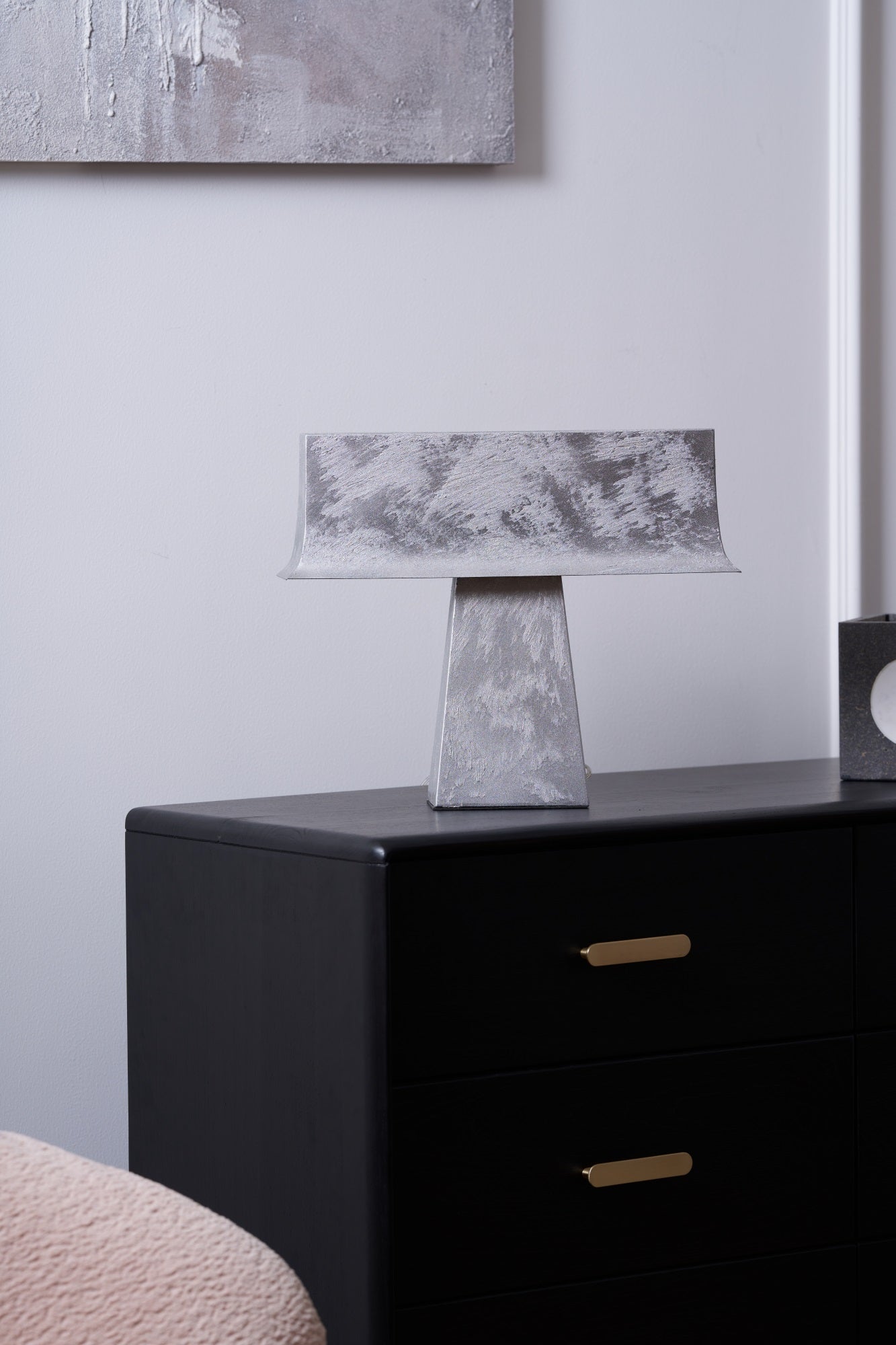 Slate Minimalist Antique Table Lamp-Neutral Decor