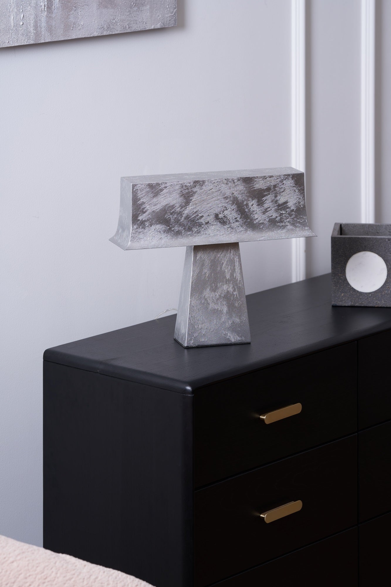 Slate Minimalist Antique Table Lamp-Neutral Decor