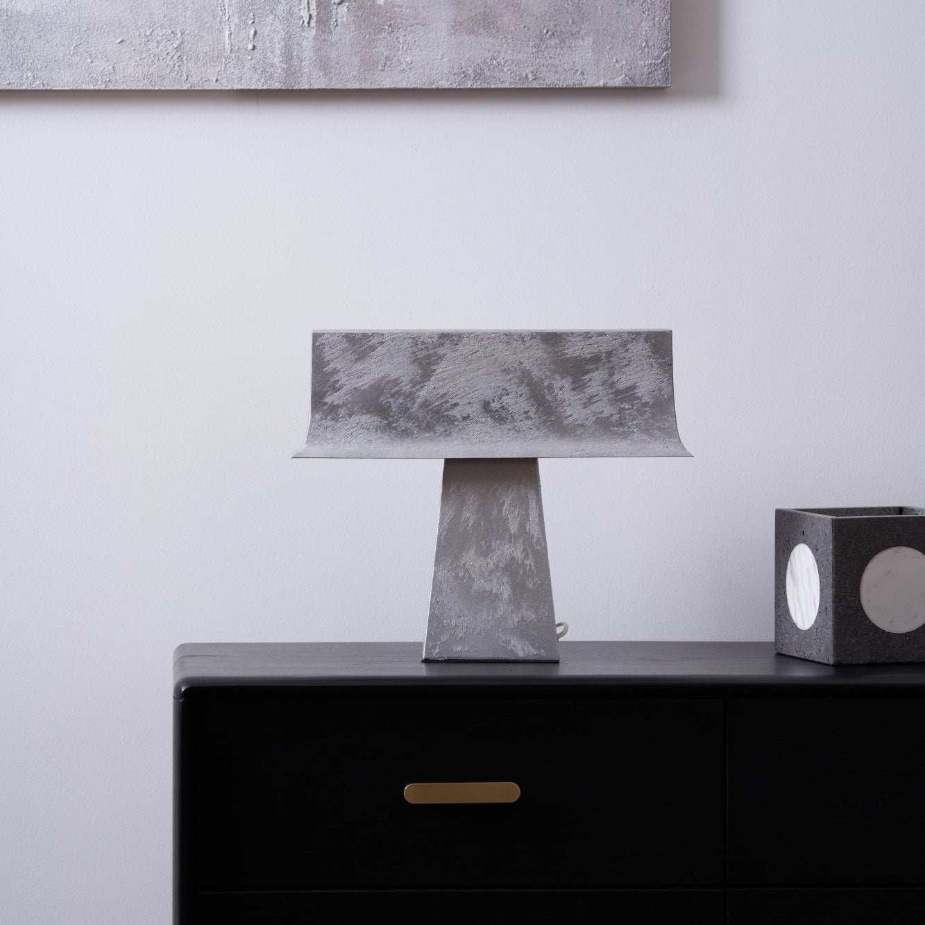 Slate Minimalist Antique Table Lamp-Neutral Decor