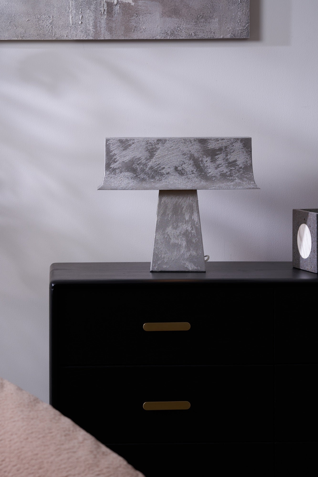 Slate Minimalist Antique Table Lamp-Neutral Decor