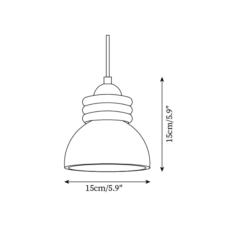 Pendant Lamp Travertine Dome Walnut Wood Rings Ambient Minimalist