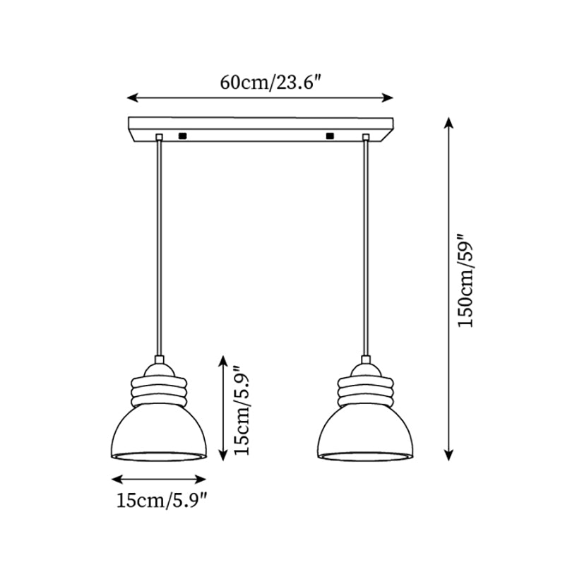 Pendant Lamp Travertine Dome Walnut Wood Rings Ambient Minimalist