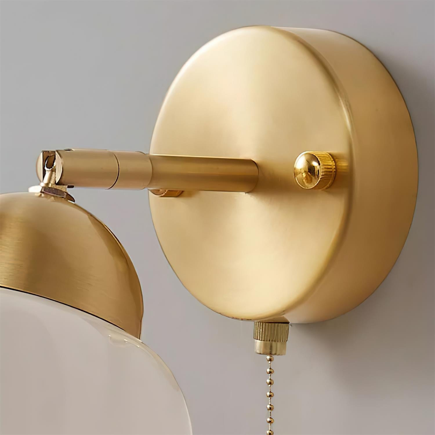 Wall Lamp Brass and Ceramic Wavy Shade Globe Accent Retro Artistic