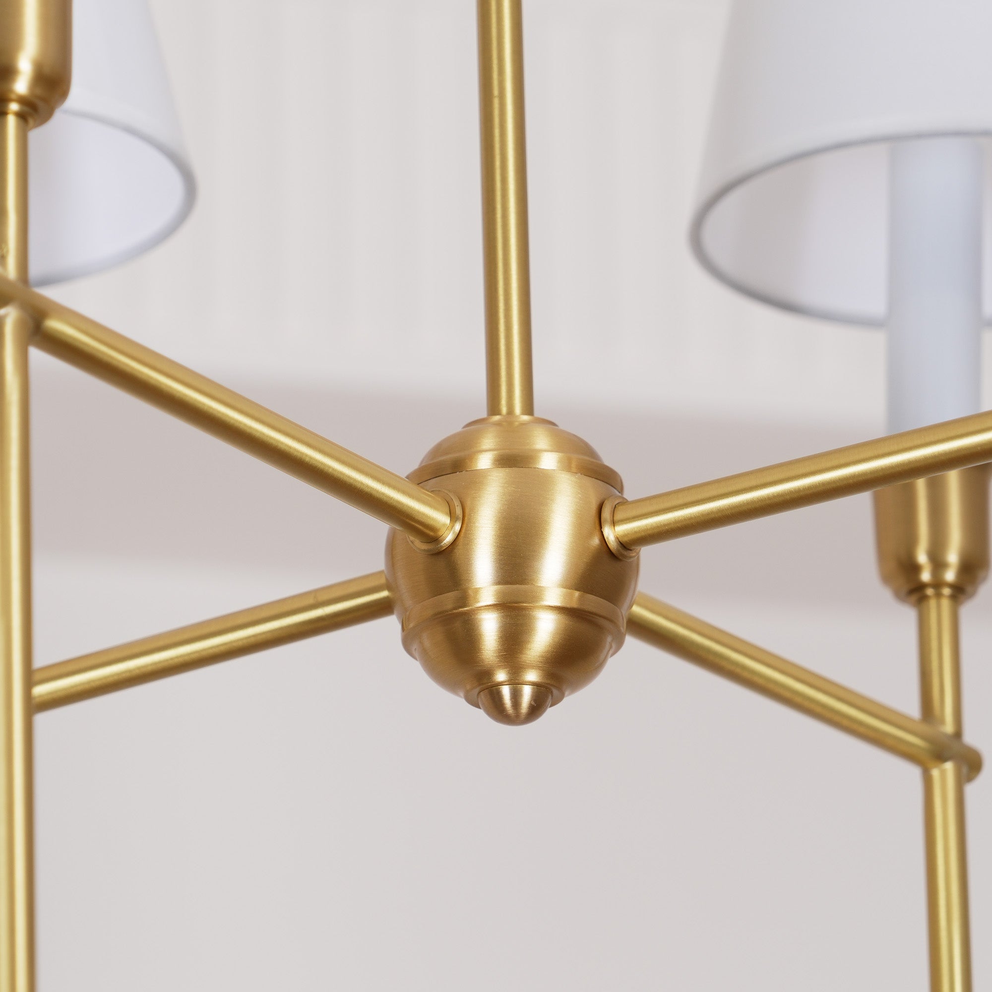 Lustra Chandelier Vendome Brass White Shade-Neutral Decor